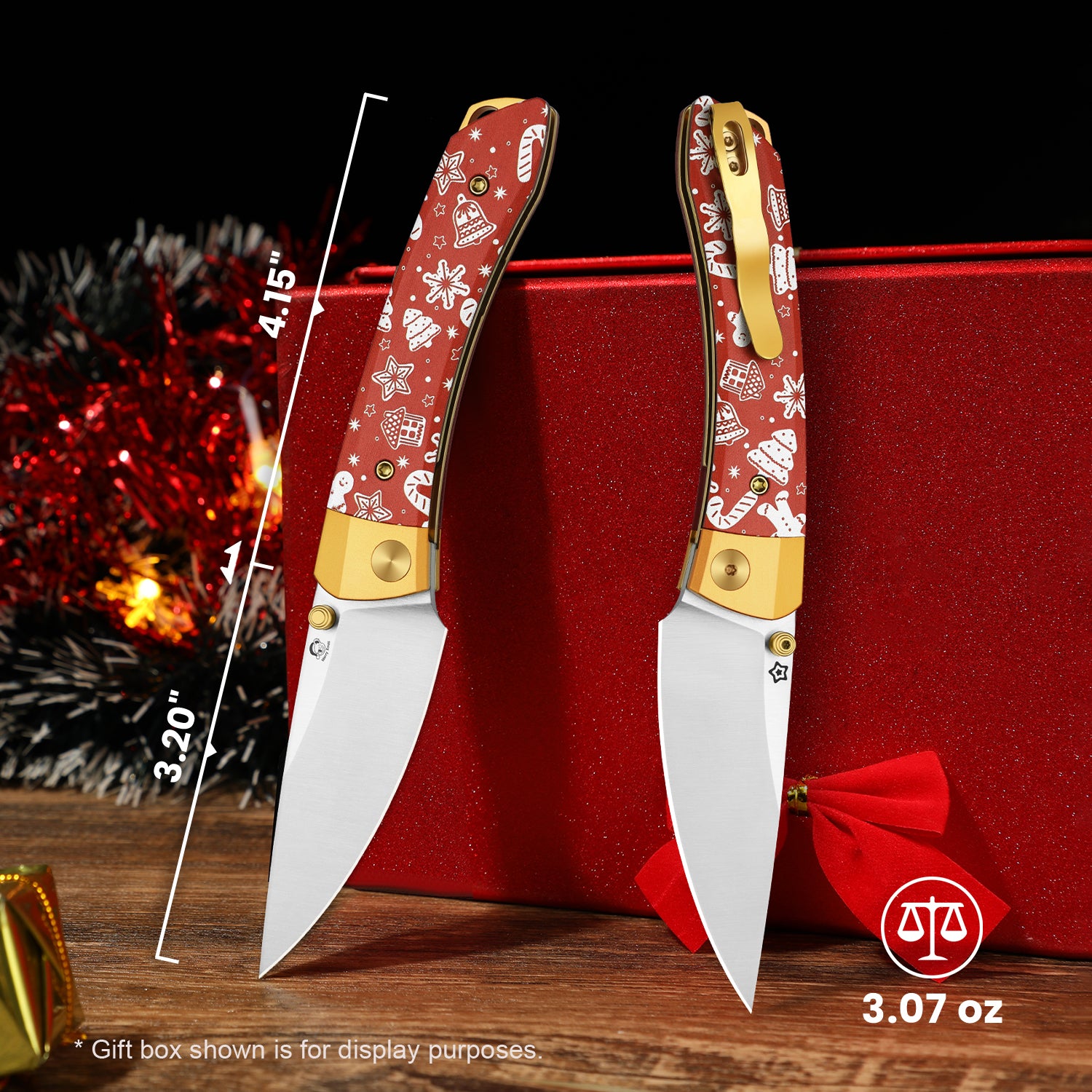 Christmas | Mini MoMo | Nitro-V | Aluminum &  Micarta | KizerV™ 3663MC1 | Limited