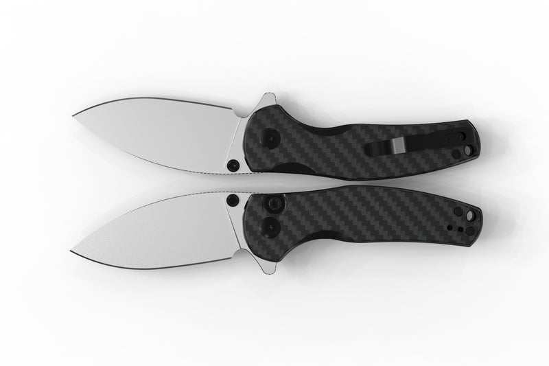 Kizer Mini Grouper Nitro V Blade Button Liner Lock Carbon Fiber Handle V3669A1 (3.14" Satin)