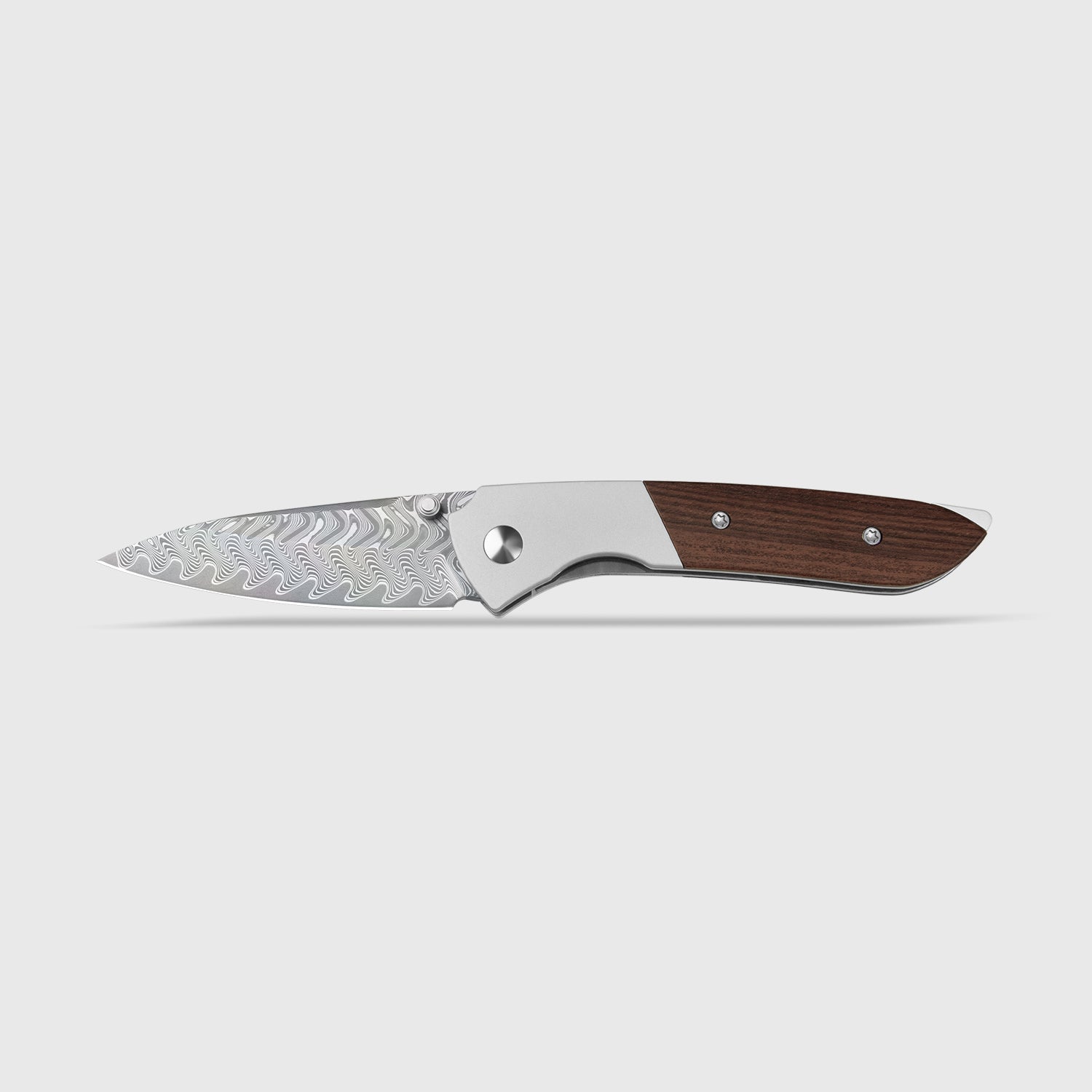 Spitfire | Vibrant Acid.Washed Finish | Damascus Steel | Aluminum & Mkuruti Wood | KizerV™ 3690A4