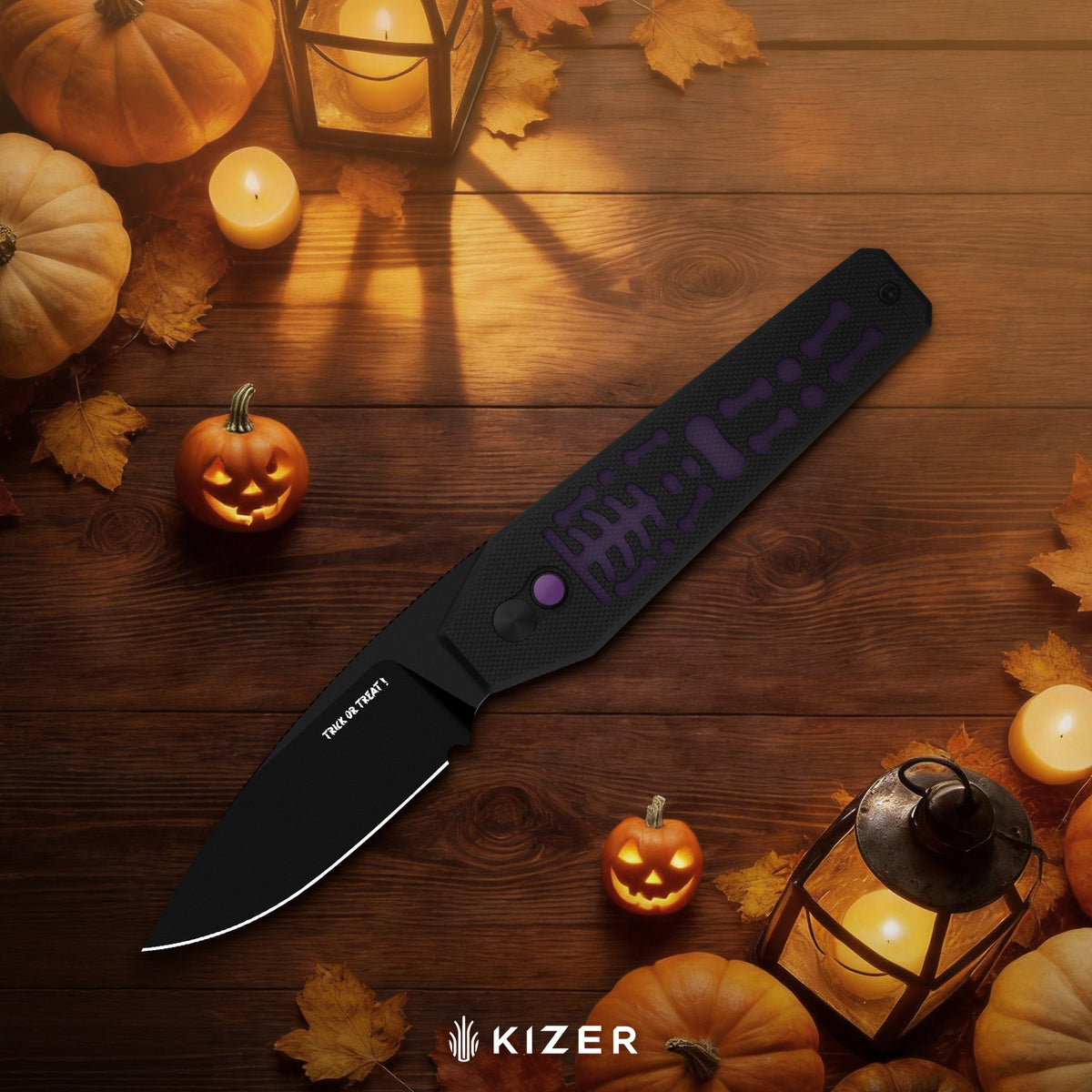 Halloween | Tomb | Nitro-V | Classic G10 Handle with GID G10 Handle | KizerV™ 3692HW2 | Halloween Special Edition