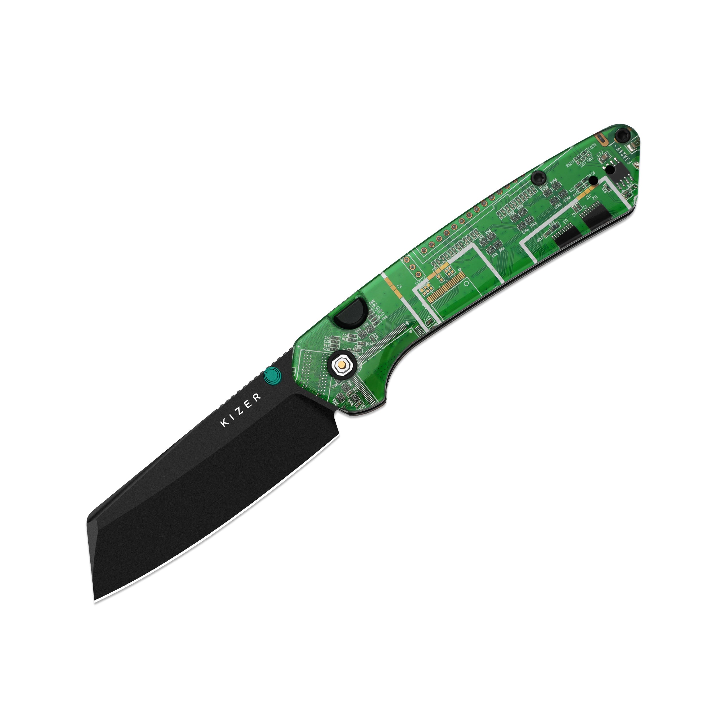 Madrac PCB | Kizer Button Liner Lock™ | BD1N | Resin & PCB | Black PVD Coating | KizerV™ 3693BSA5