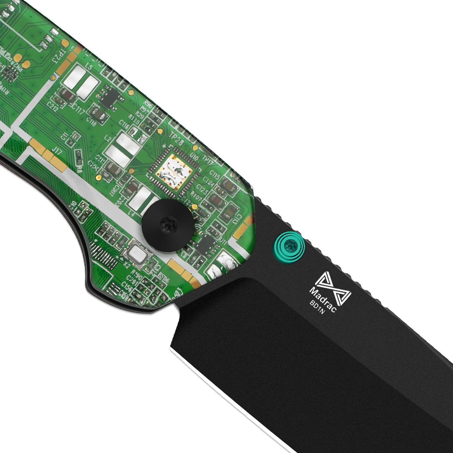 Madrac PCB | Kizer Button Liner Lock™ | BD1N | Resin & PCB | Black PVD Coating | KizerV™ 3693BSA5