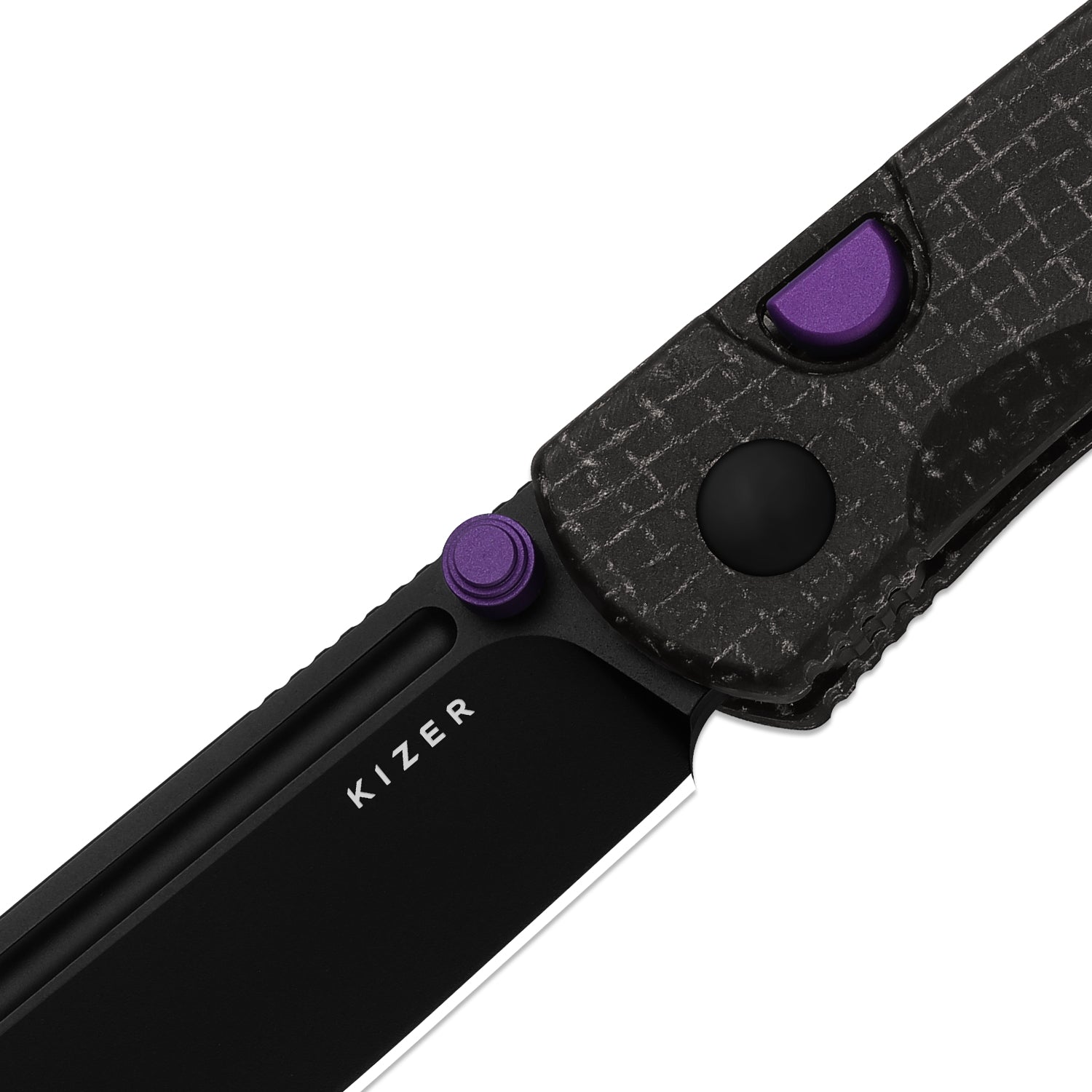 Renissance | Kizer Button Liner Lock™ | Micarta | N690 Black PVD Coati