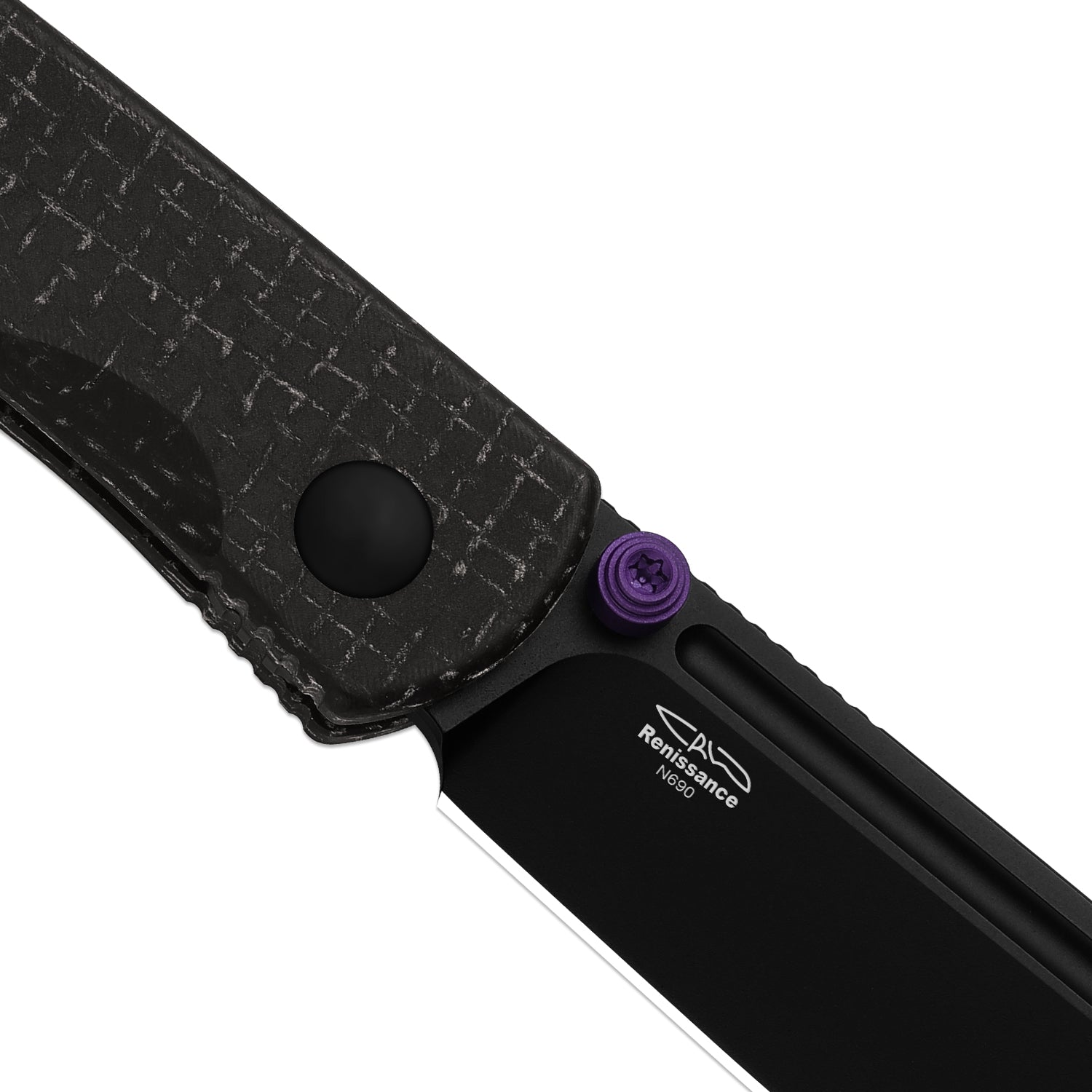 Renissance | Kizer Button Liner Lock™ | Micarta | N690 Black PVD Coating | KizerV™ 3698A1