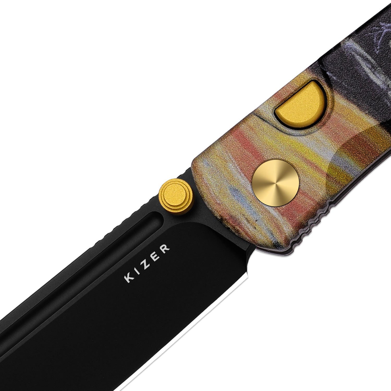 Renissance | Kizer Button Liner Lock™ | G10 | N690 Black PVD Coating | KizerV™ 3698A4