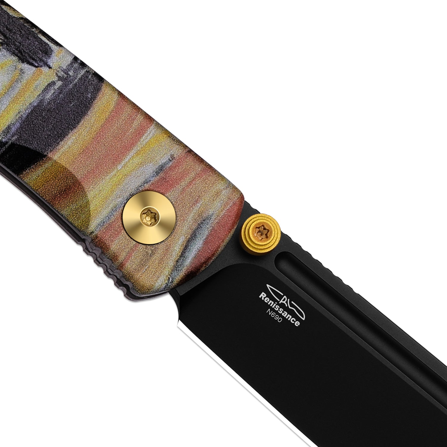 Renissance | Kizer Button Liner Lock™ | G10 | N690 Black PVD Coating |