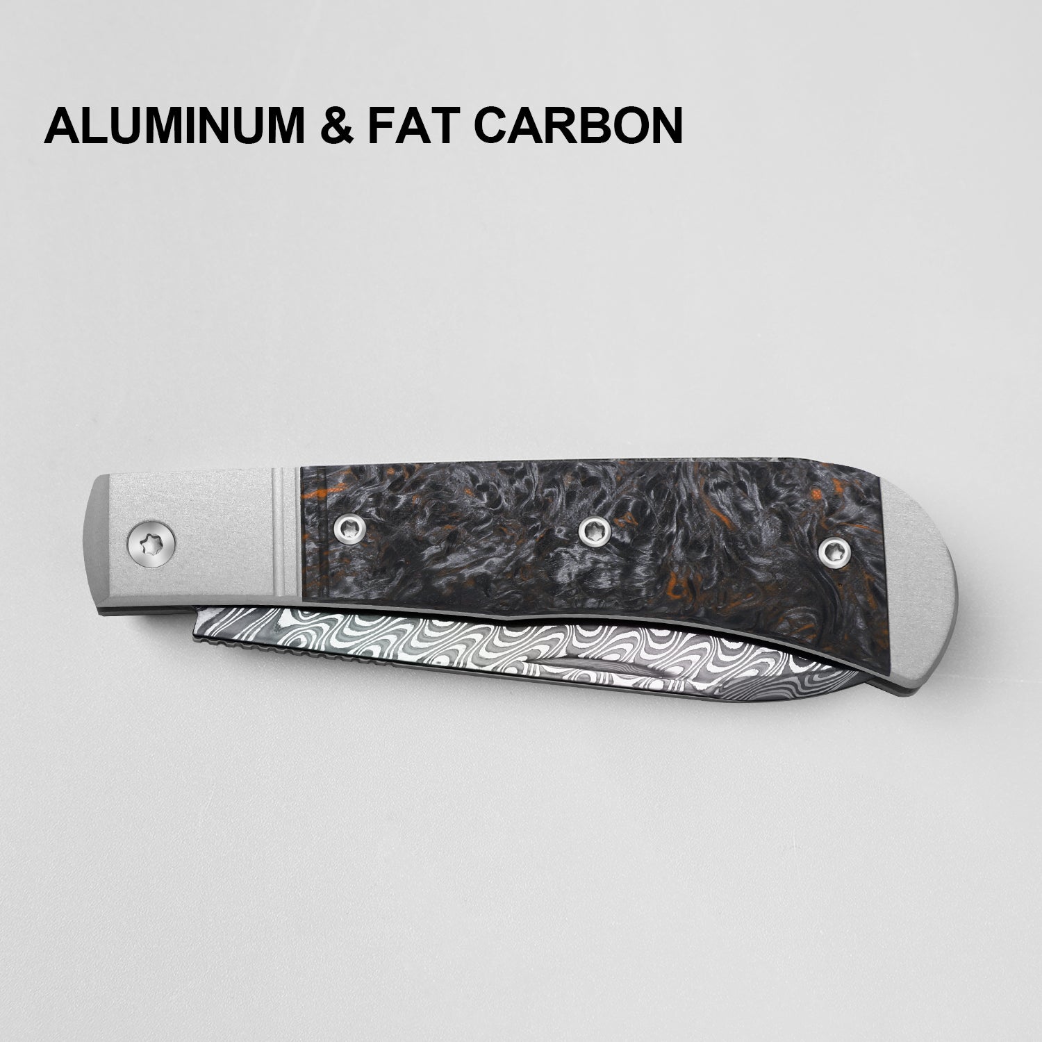 Trestle D With Pac-Bar | Rainbow Damascus | Aluminum & Fat Carbon | Slip Joint | KizerV™ 3760A6