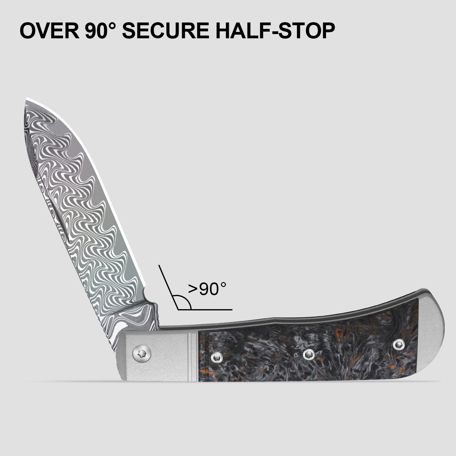 Trestle D With Pac-Bar | Rainbow Damascus | Aluminum & Fat Carbon | Slip Joint | KizerV™ 3760A6
