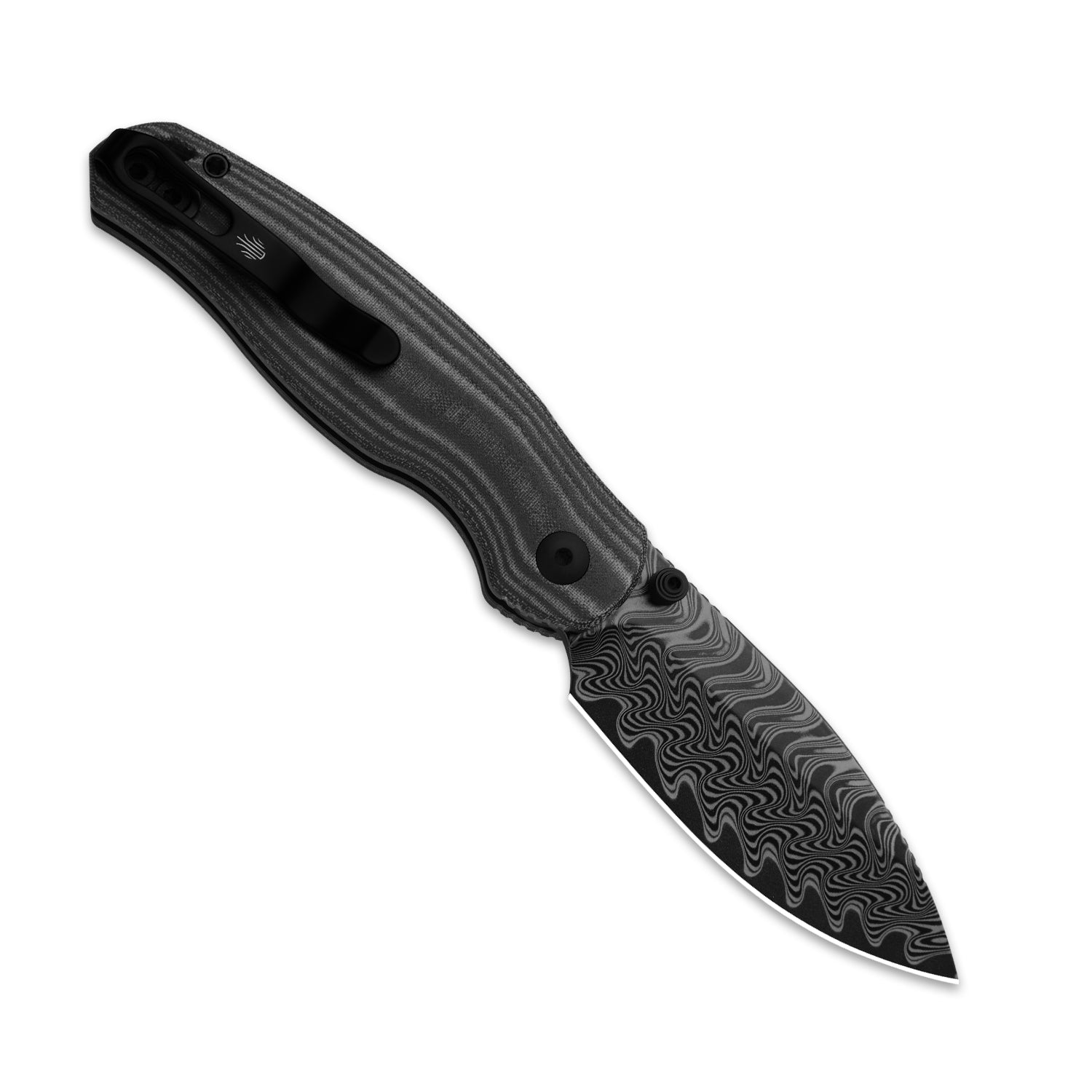 Phoca BD Damascus Norplex UltreX™ Micarta Button Liner Lock - Kizer