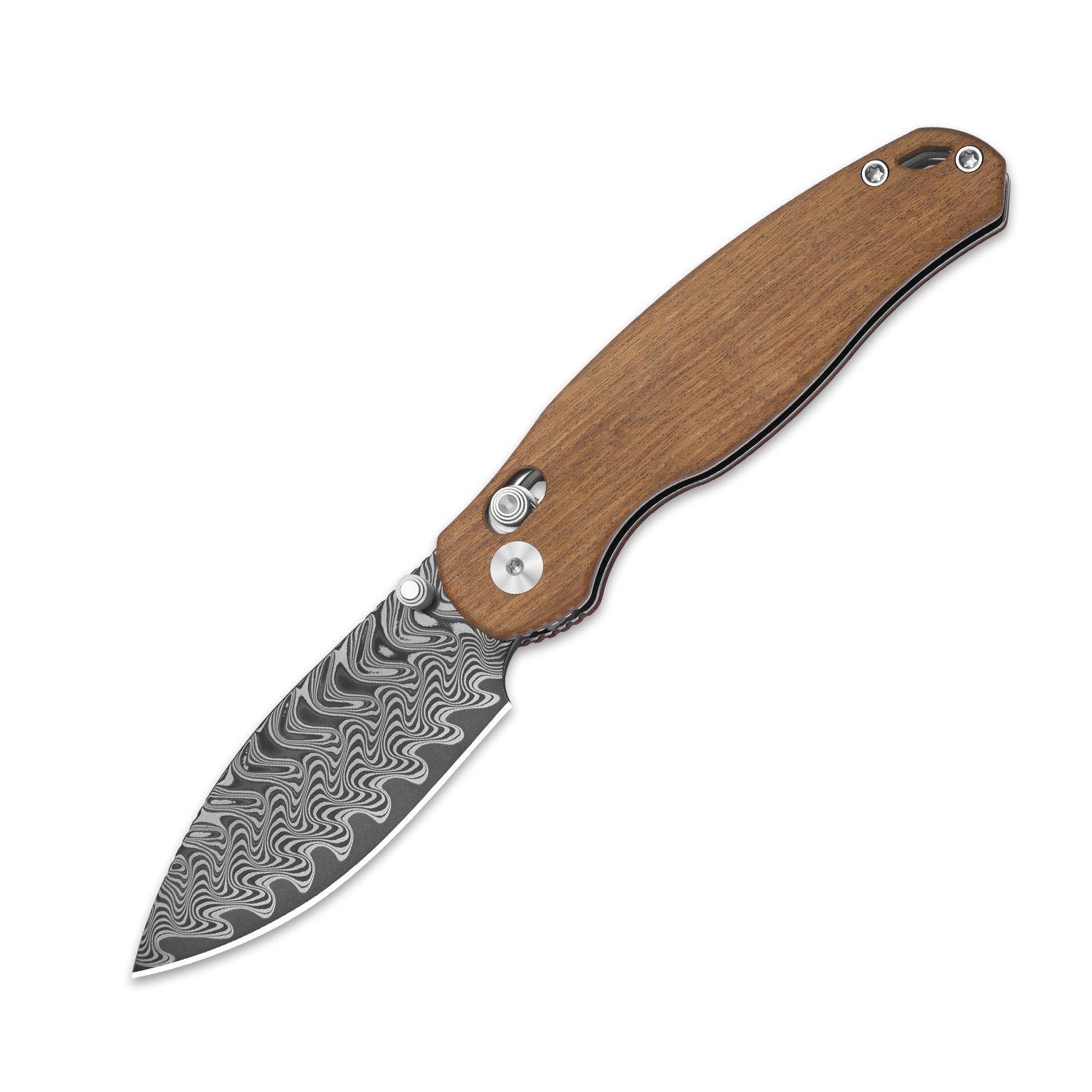 Phoca CD Damascus Mkuruti Wood Clutch Lock - Kizer