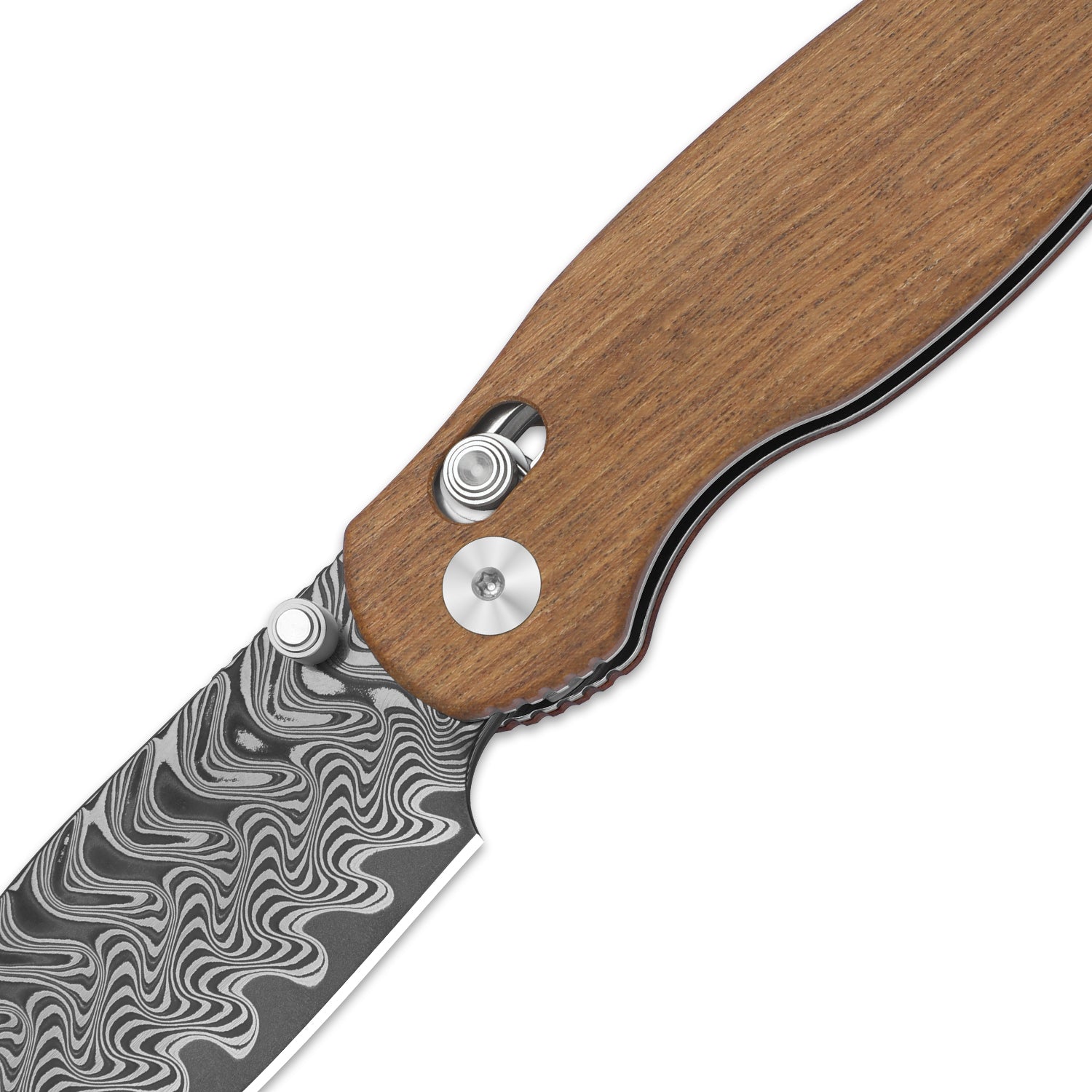 Phoca CD | Kizer Clutch Lock™ | Acid Damascus | Mkuruti Wood | KizerV™ 3781CDA3