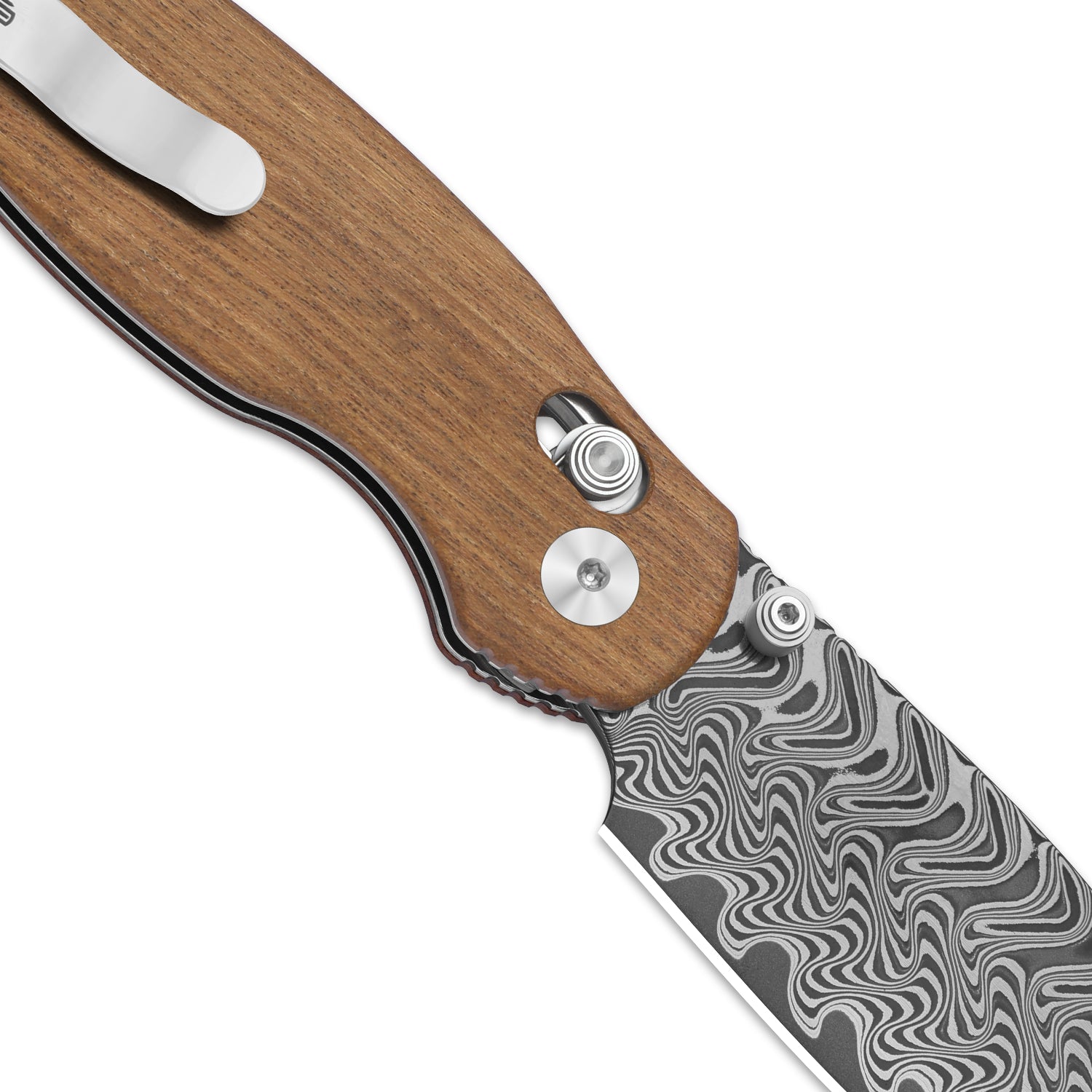 Phoca CD Damascus Mkuruti Wood Clutch Lock - Kizer