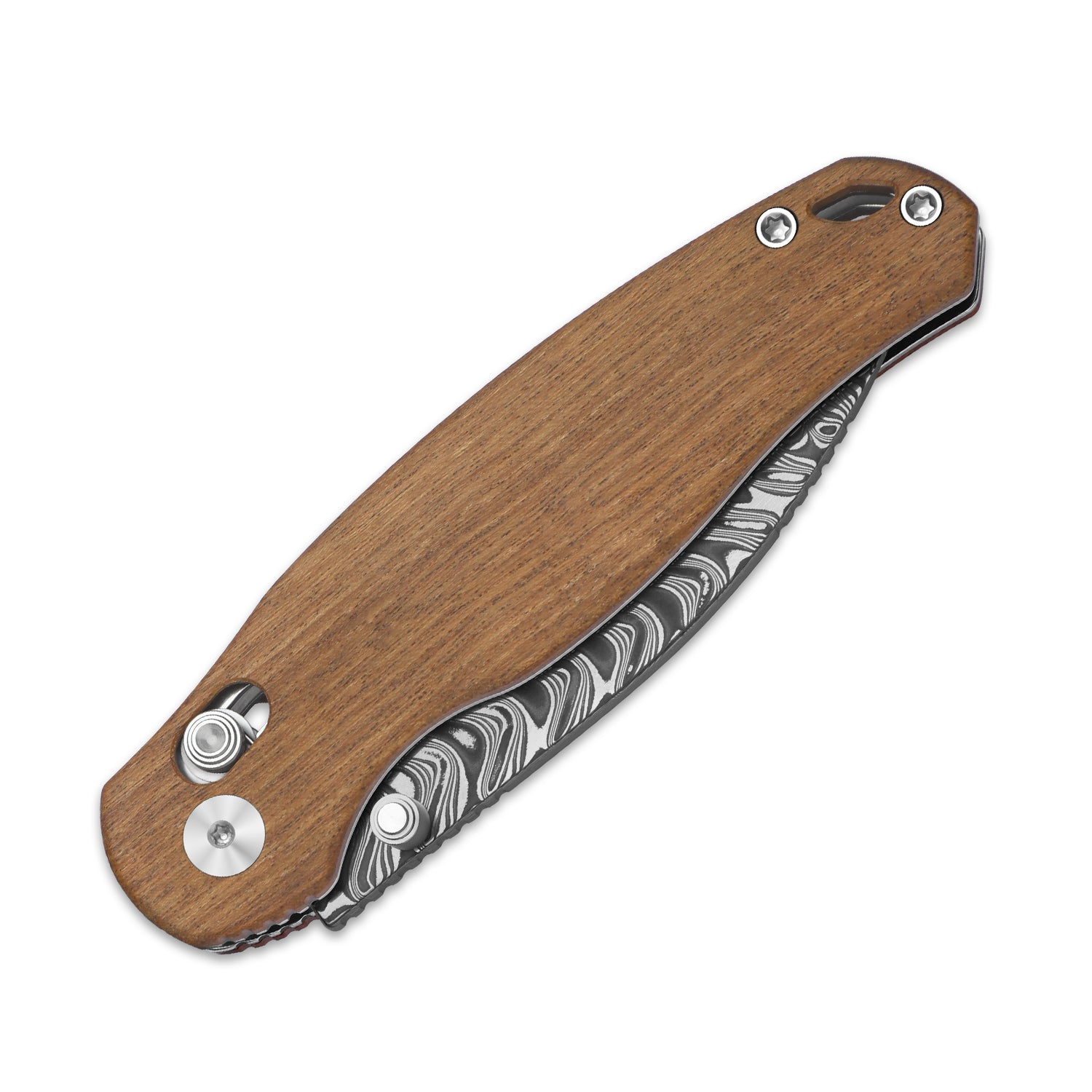 Phoca CD Damascus Mkuruti Wood Clutch Lock - Kizer