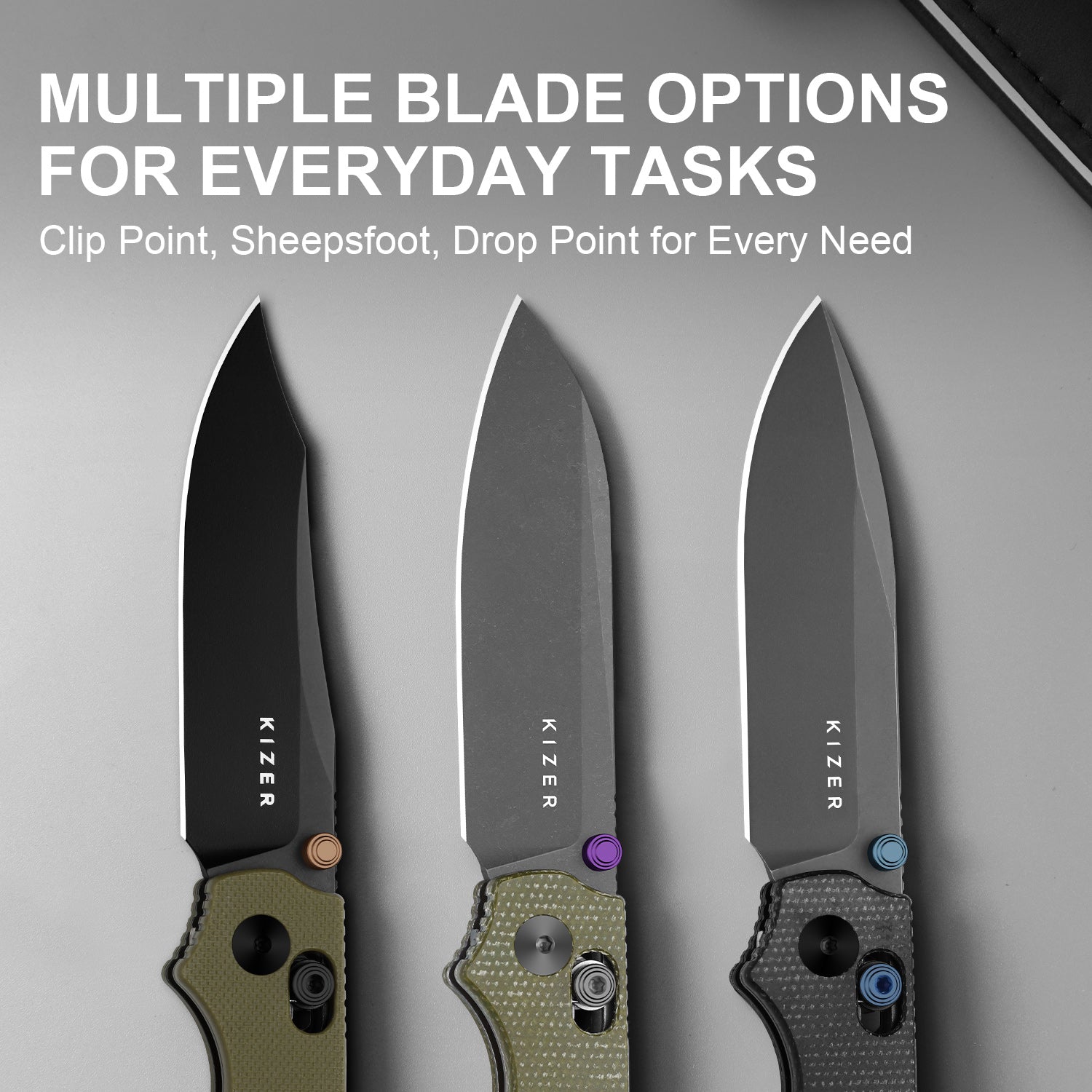 Pokiman CD | Kizer Clutch Lock™ | Drop Point | Four-Finger Full Grip | Micarta | KizerV™ 3789A1