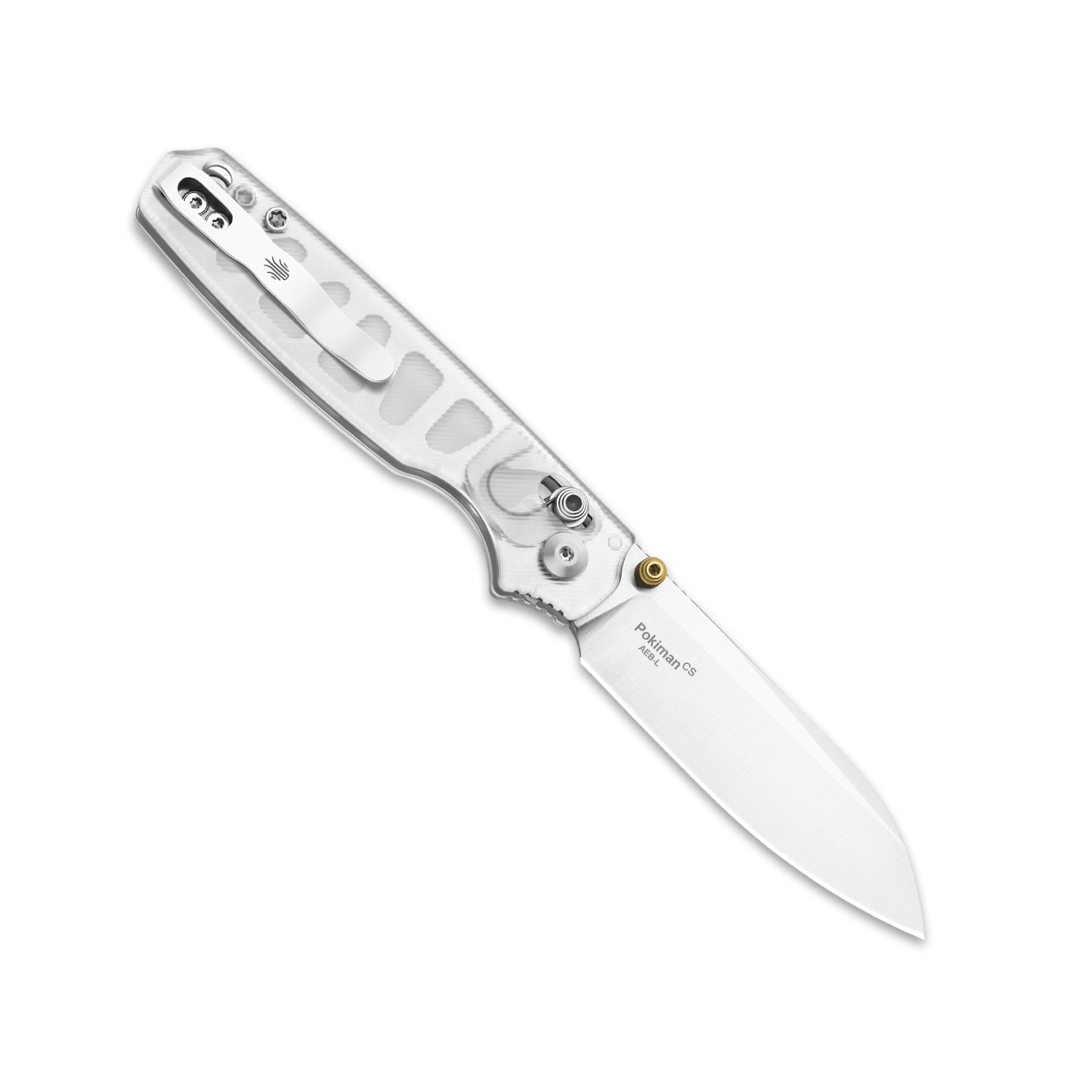 Pokiman CS | Kizer Clutch Lock™ |Sheepsfoot | Four-Finger Full Grip | Clear Acrylic | KizerV™ 3789A5