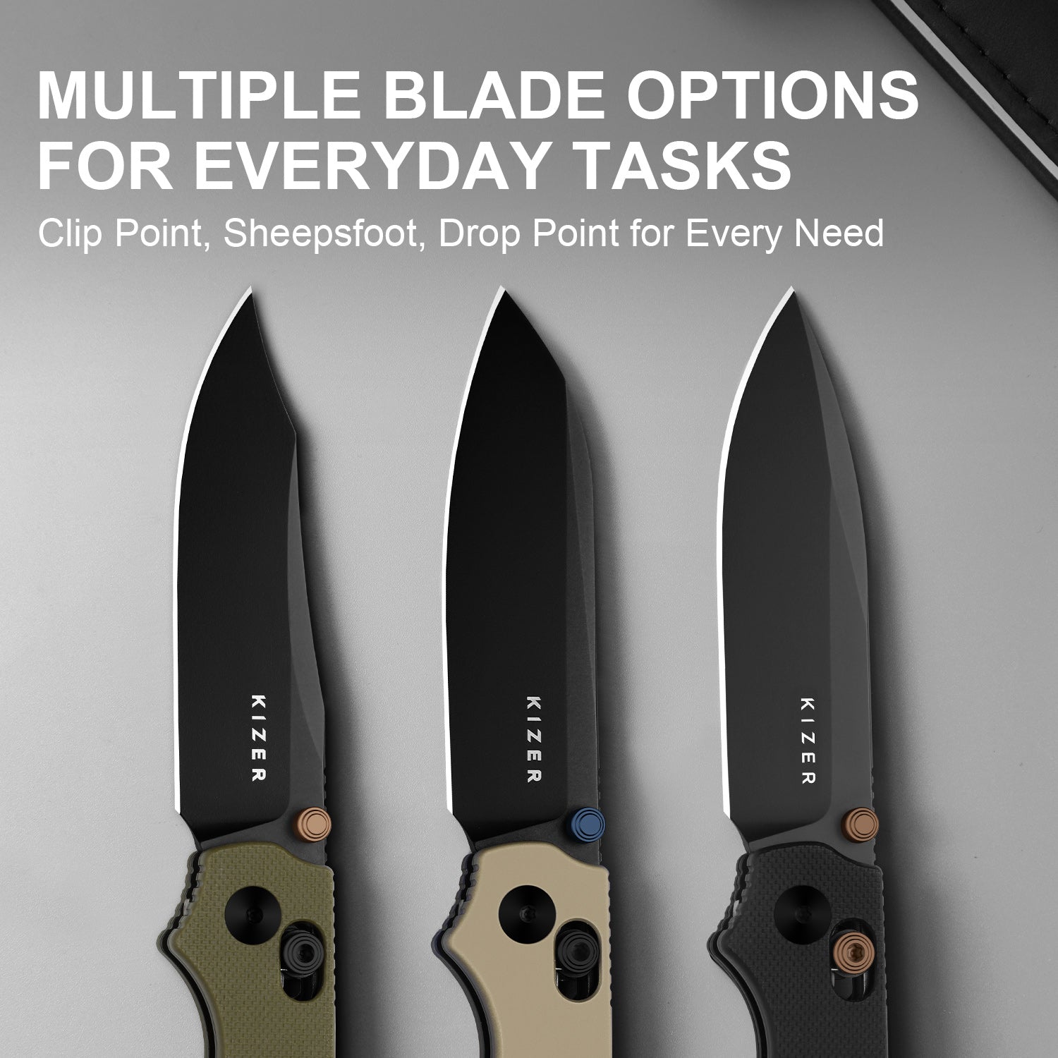 Pokiman CS | Kizer Clutch Lock™ | Sheepsfoot | Four-Finger Full Grip | Aluminum | KizerV™ 3789A6