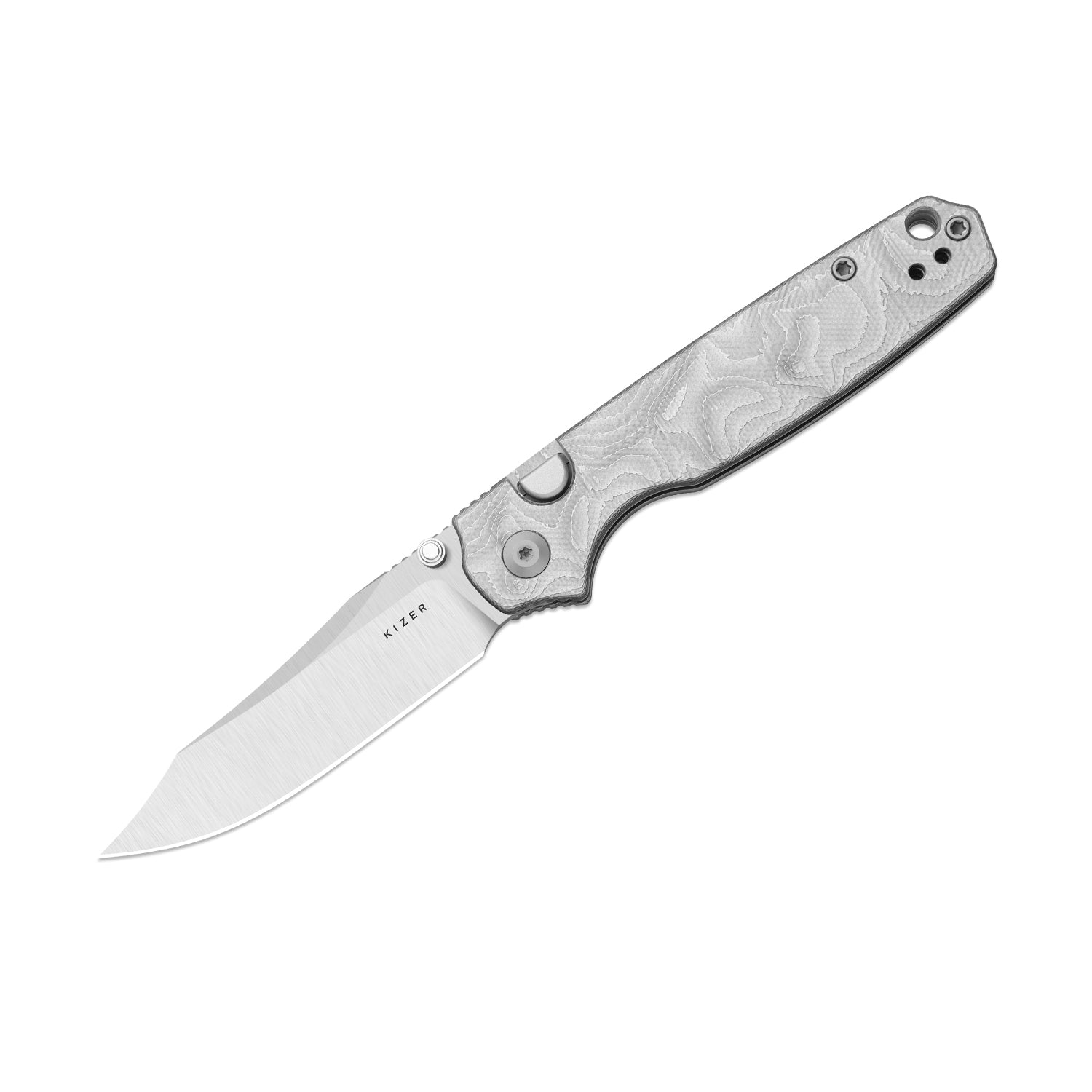 Pokiman BLL | Kizer Button Liner Lock™ | AEB-L | Aluminum Foil G10 Handle | KizerV™ 3789BCA1