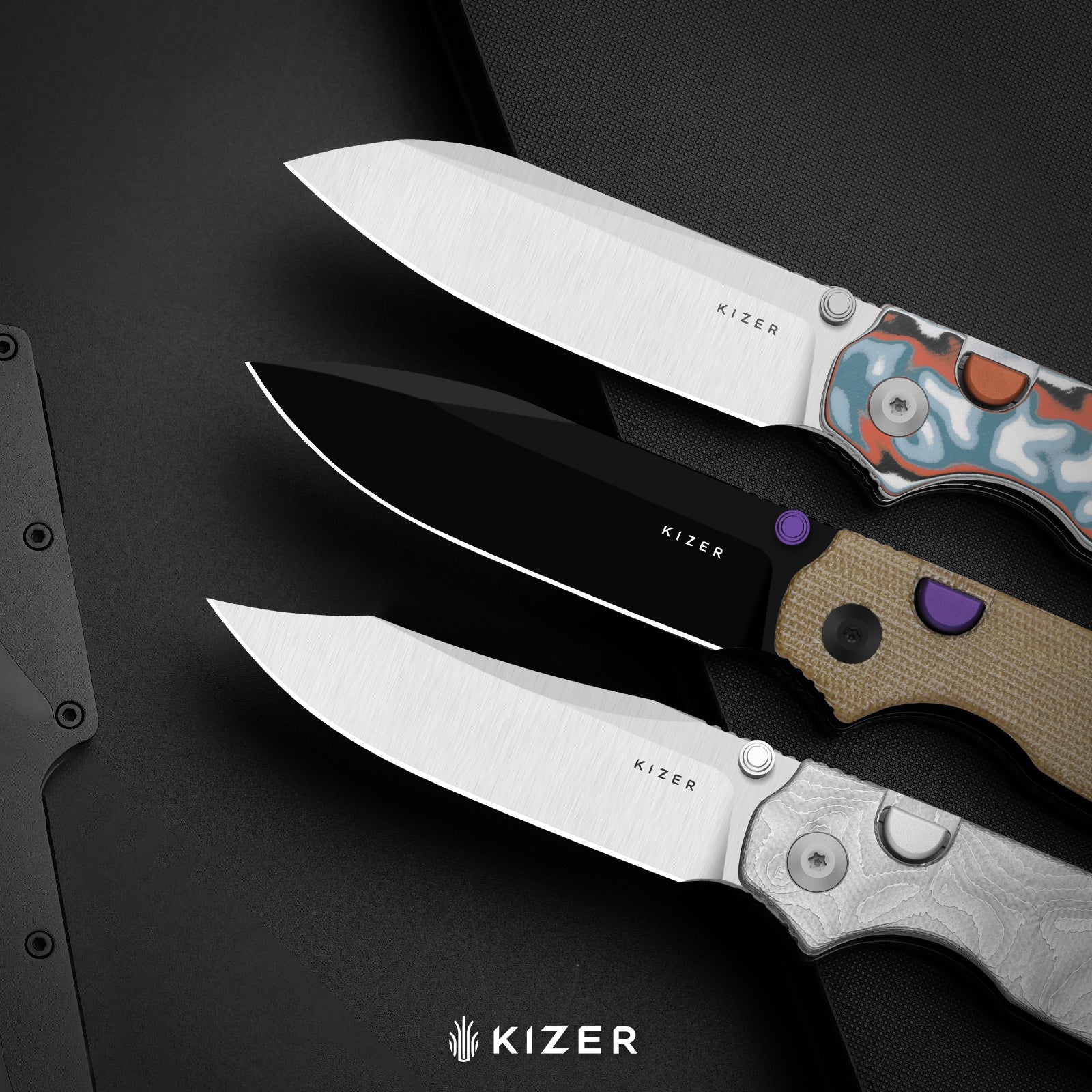 Pokiman BLL | Kizer Button Liner Lock™ | AEB-L | Aluminum Foil G10 Handle | KizerV™ 3789BCA1