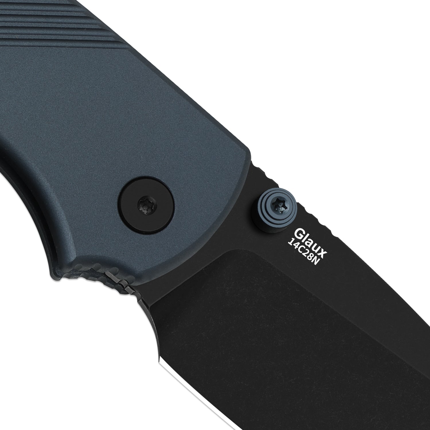 Glaux | Kizer Button Liner Lock™ | Aluminum | Black PVD Coating & Stonewashed | KizerV™ 3801A3