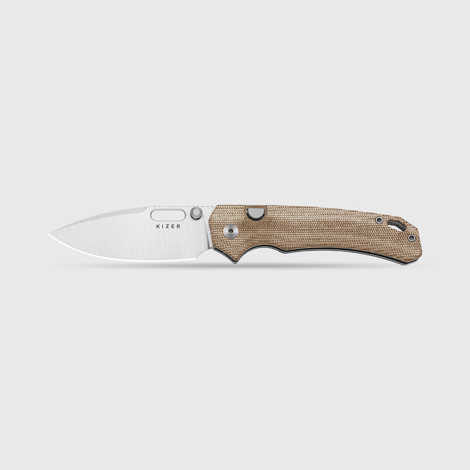 Outposter | Kizer Button Liner Lock™ | Norplex UltreX™ Micarta  | Nitro-V + Satin | KizerV™ 3802BDA1