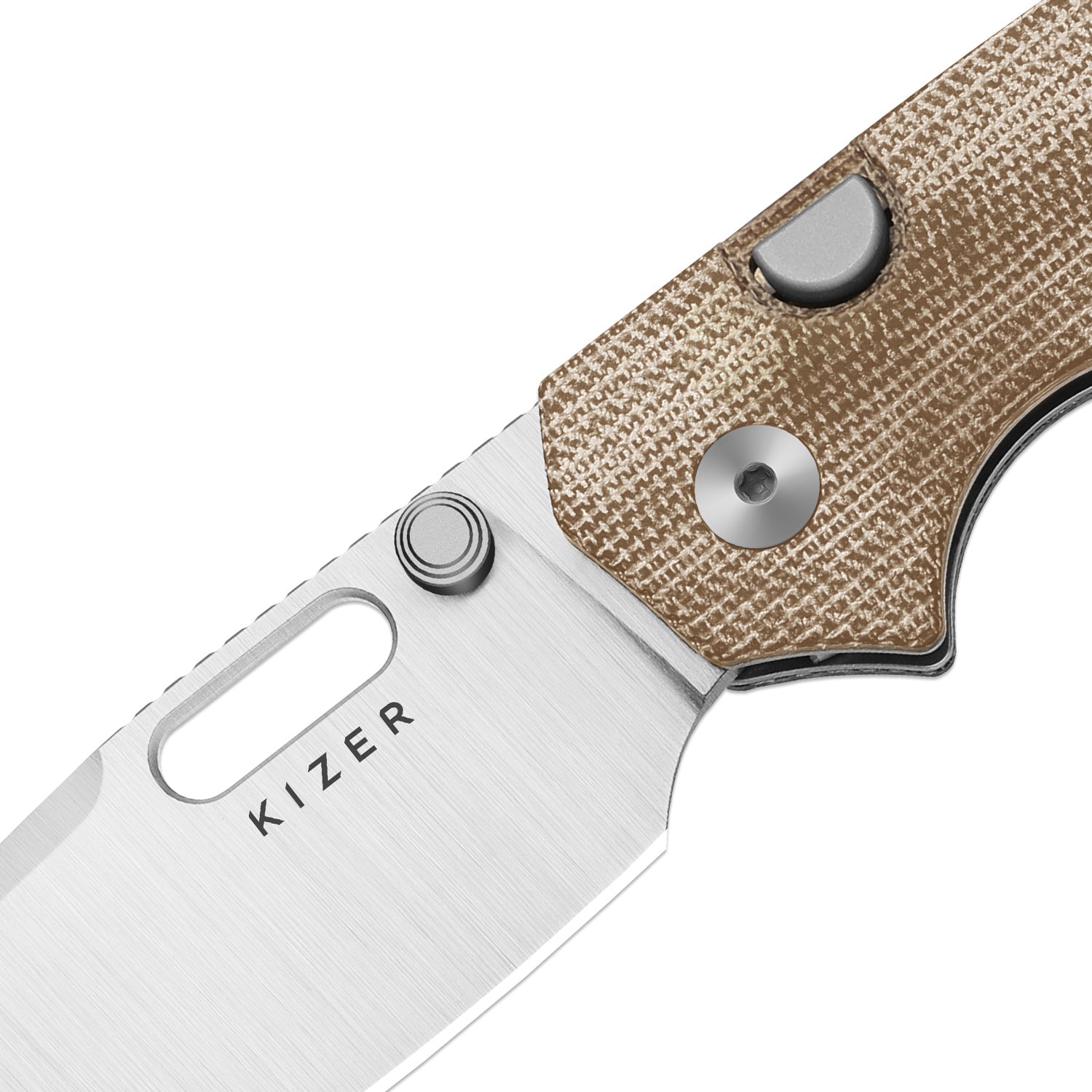 Outposter | Kizer Button Liner Lock™ | Norplex UltreX™ Micarta  | Nitro-V + Satin | KizerV™ 3802BDA1