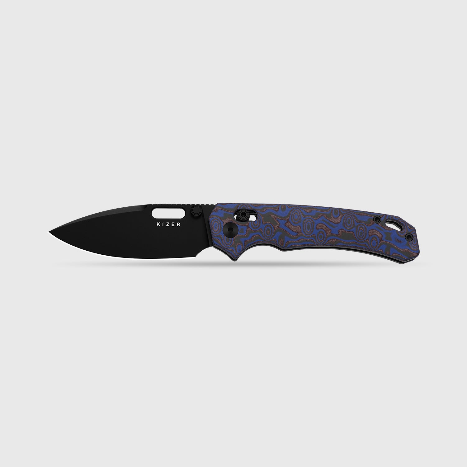 Outposter |  Kizer Clutch Lock™ | Vortex Pattern Micarta | Nitro-V+PVD Coating | KizerV™ 3802CDA2