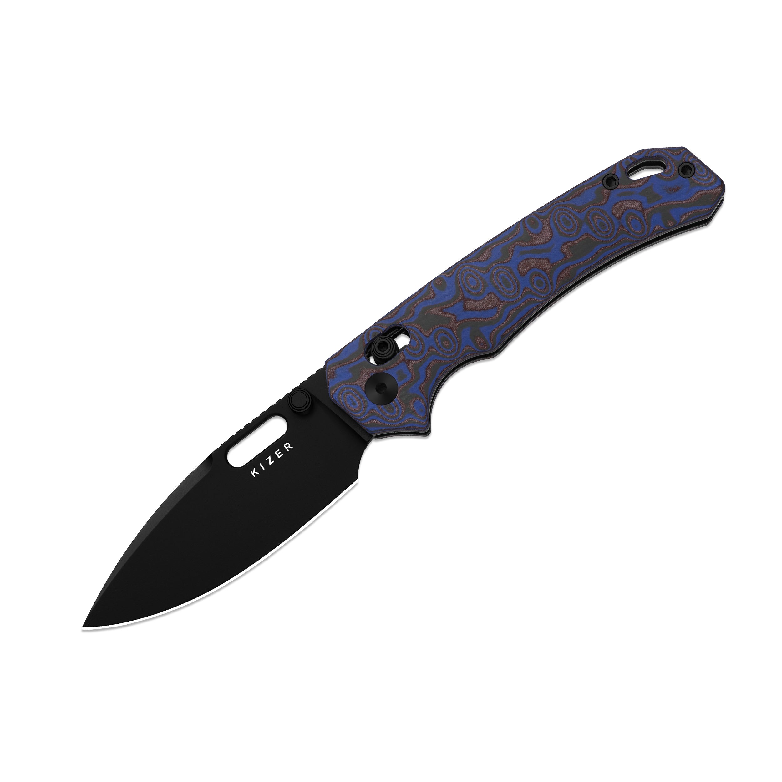Outposter |  Kizer Clutch Lock™ | Vortex Pattern Micarta | Nitro-V+PVD Coating | KizerV™ 3802CDA2