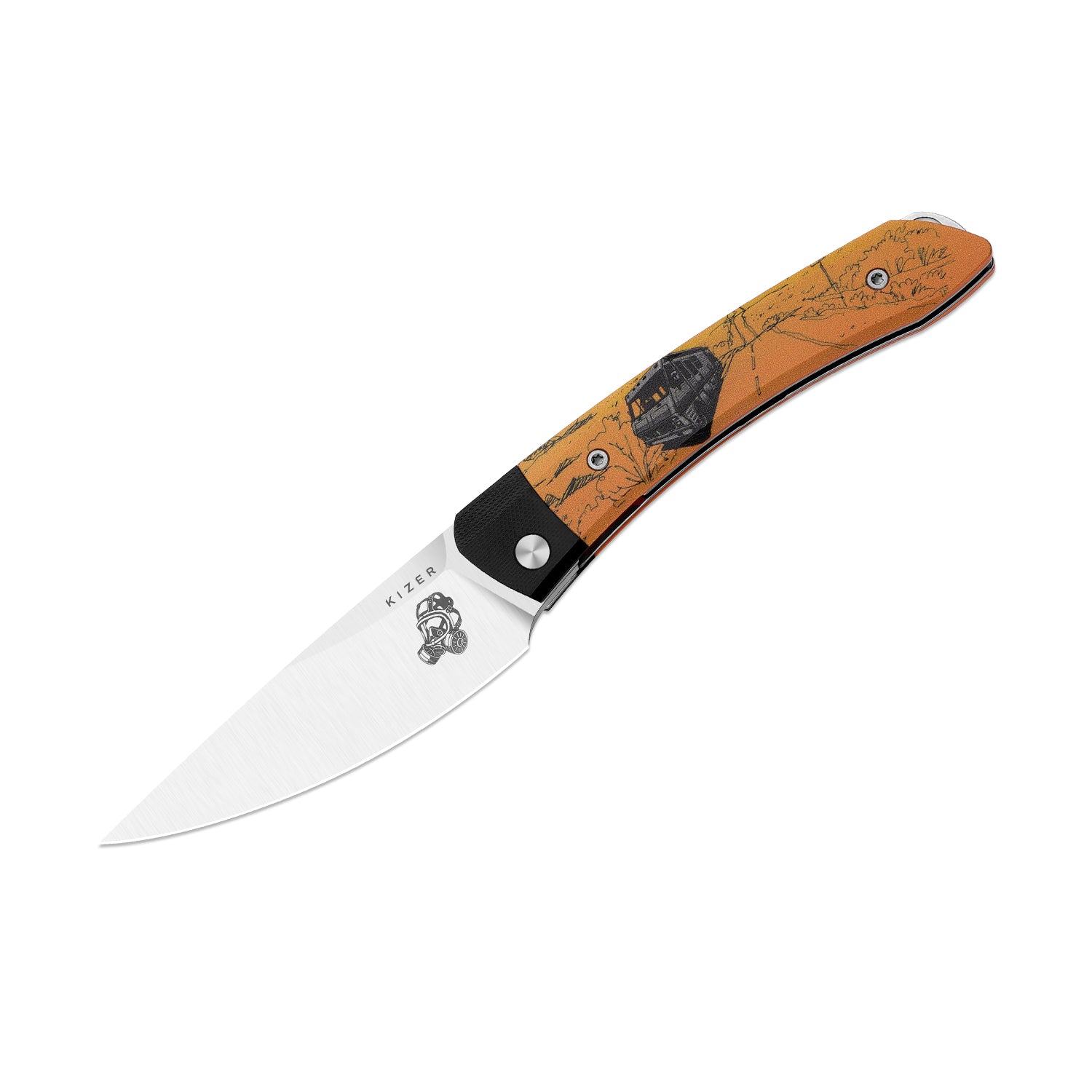 Kizer MOMO Nozhikov Exclusive – Nitro-V Satin Blade & G10 Printed Hand