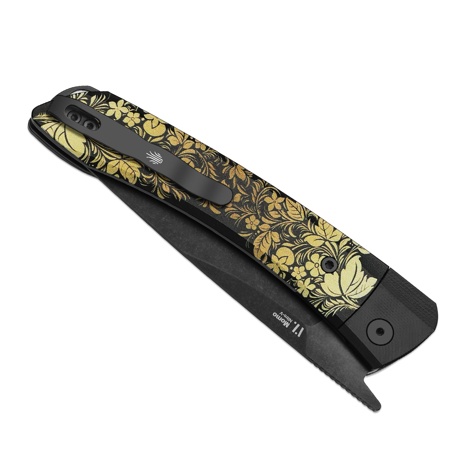 Kizer MOMO Nozhikov Exclusive – Nitro-V  Black Stonewashed Blade & G10 printed Handle