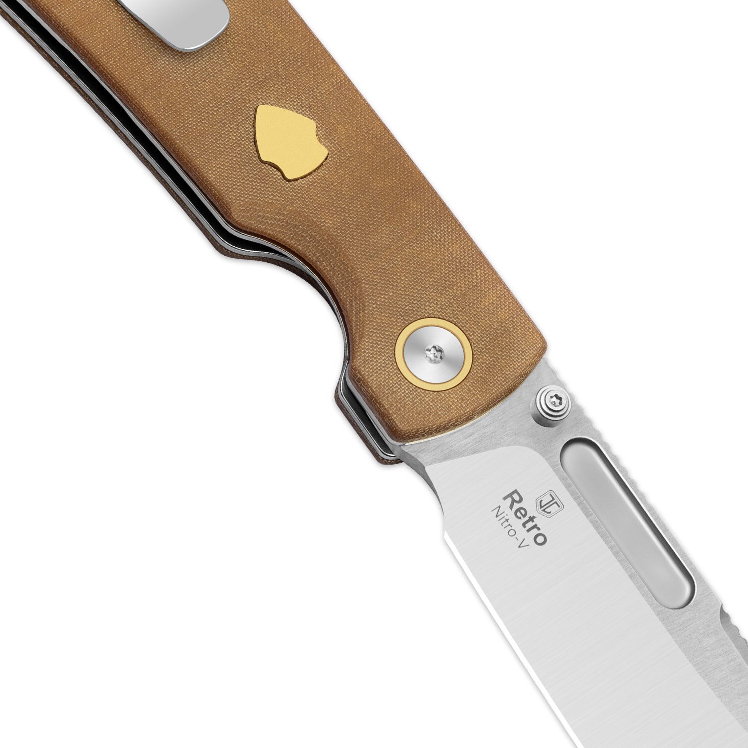 Retro 3.54 inch Nitro-V Micarta & Brass V4726A1-Kizer