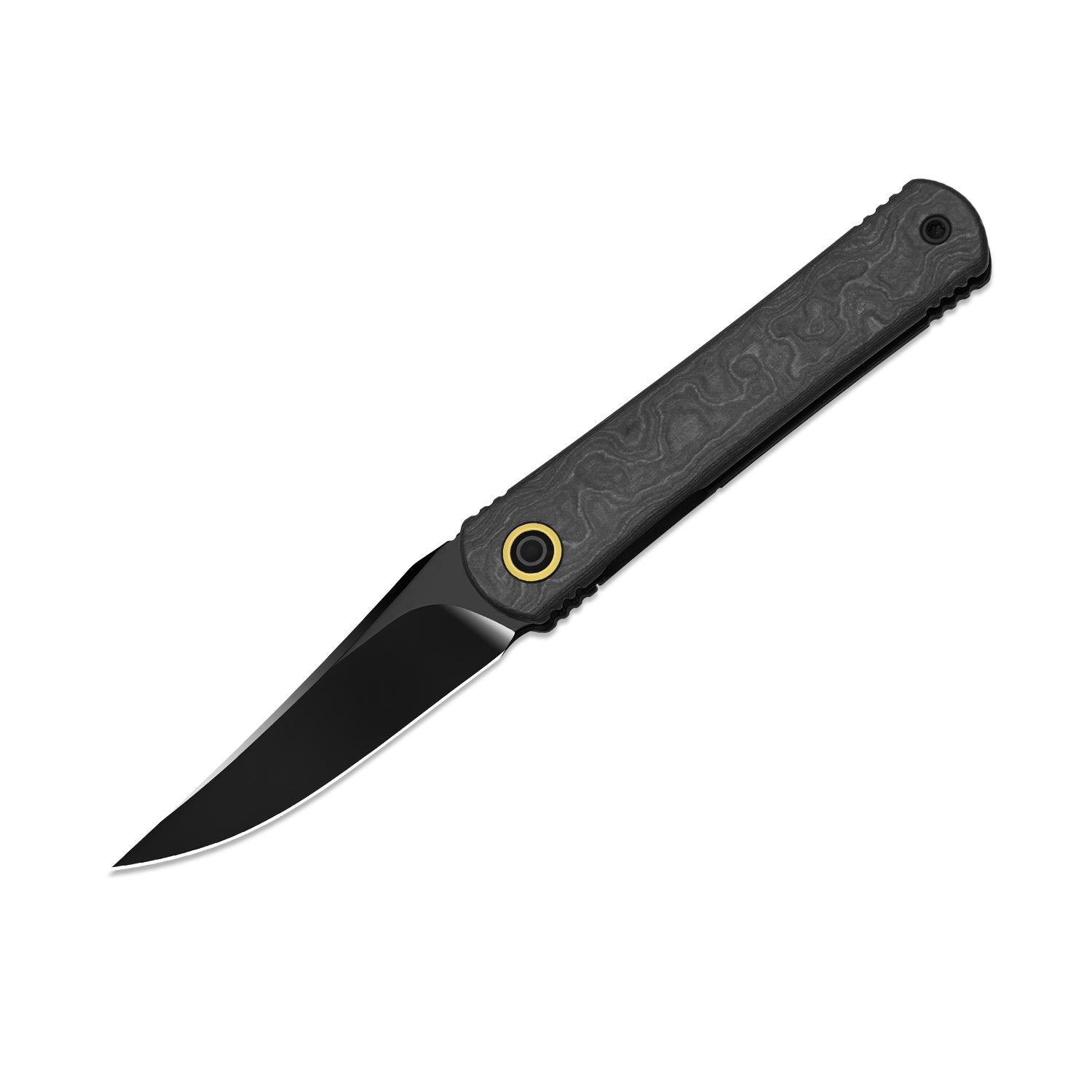 Feist 3 | CPM S90V + Polished DLC Ultra | Titanium (Matte DLC Ultra) & KizerNova™ Quartz | Clip Point | KizerX™ 3499.3A6