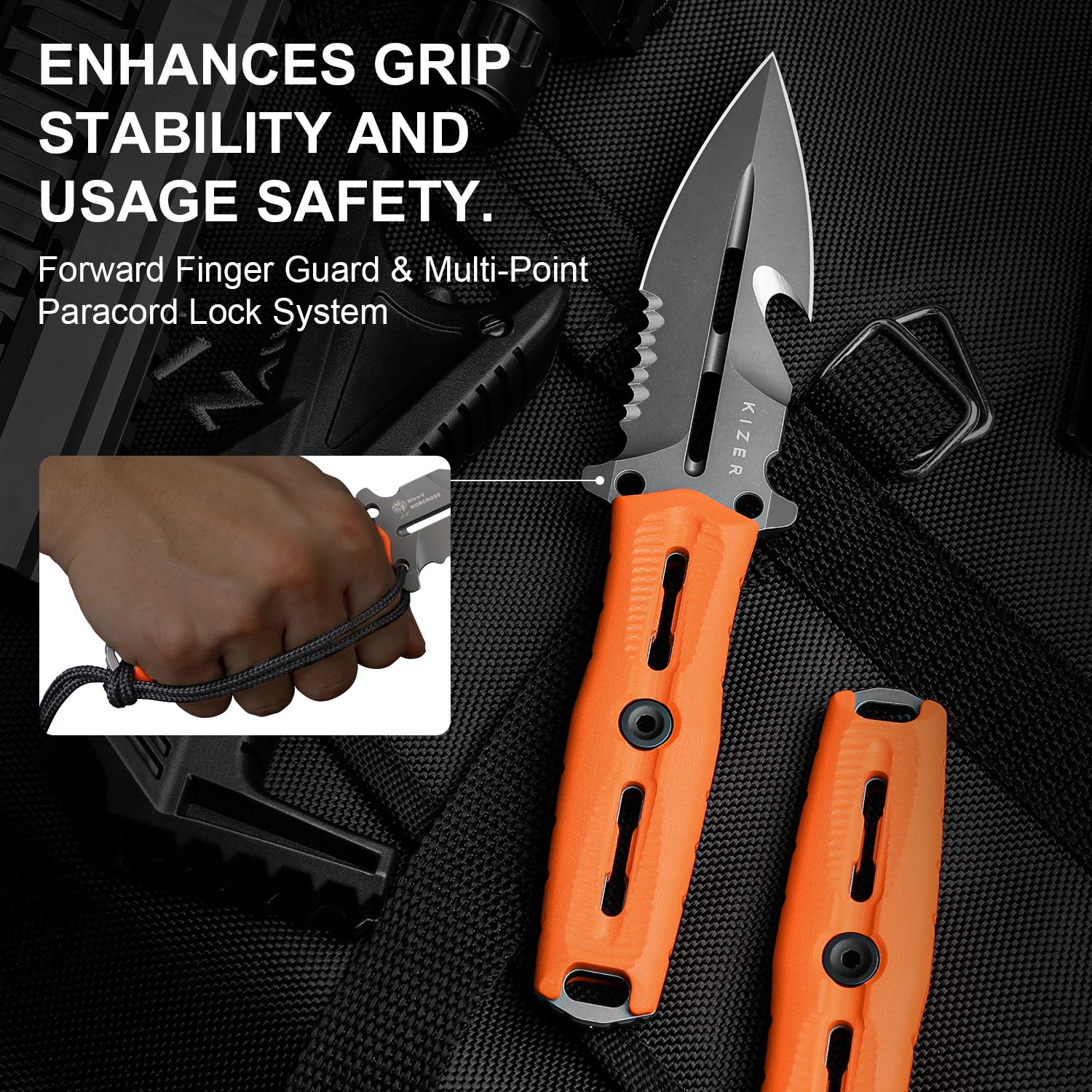 NORCROSS | Nitro-V | Orange G10 | ZX-FB01A5 - Double Edged | KIZERX®