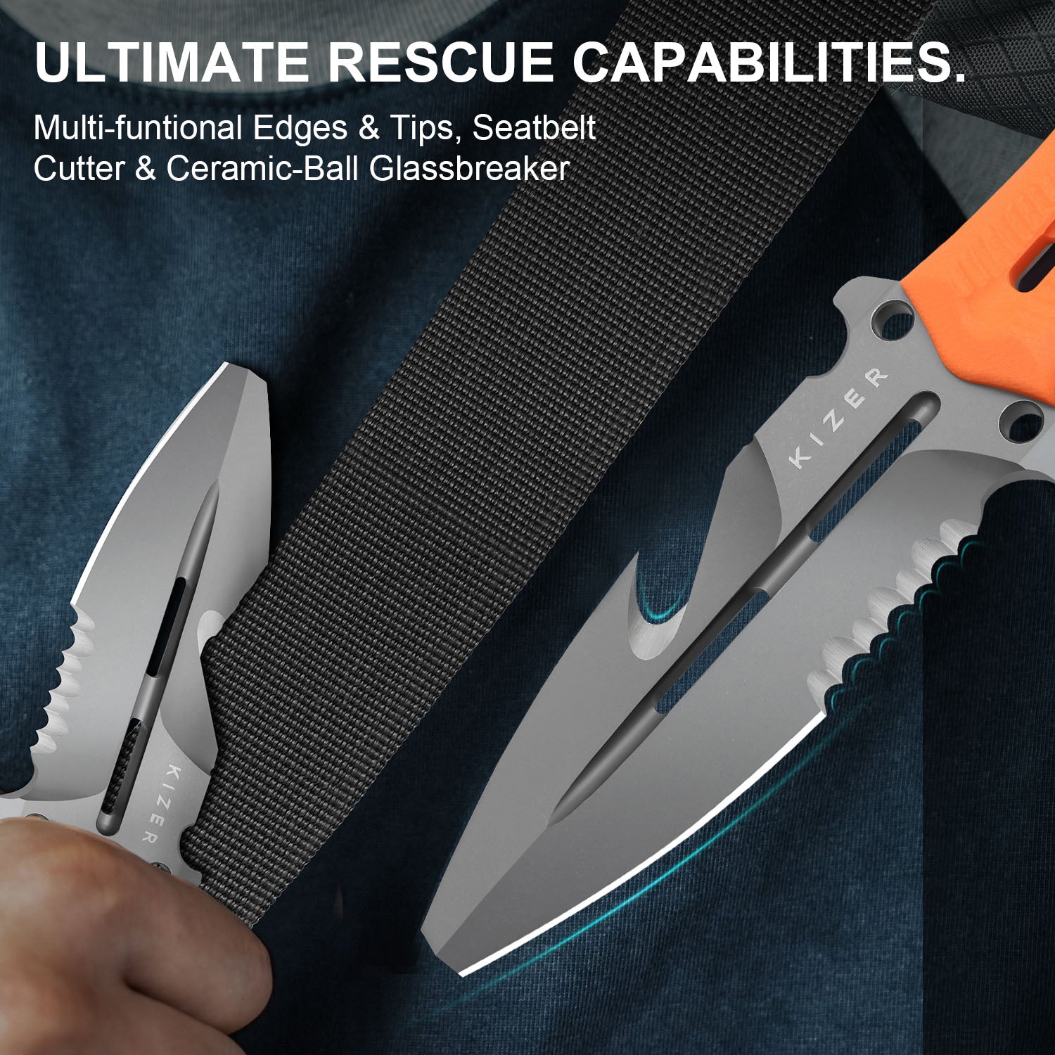 NORCROSS 3.73 inch Nitro-V Orange G10 ZX-FB01A6-Kizer NORCROSS 3.73 inch Nitro-V Orange G10 ZX-FB01A6-Kizer