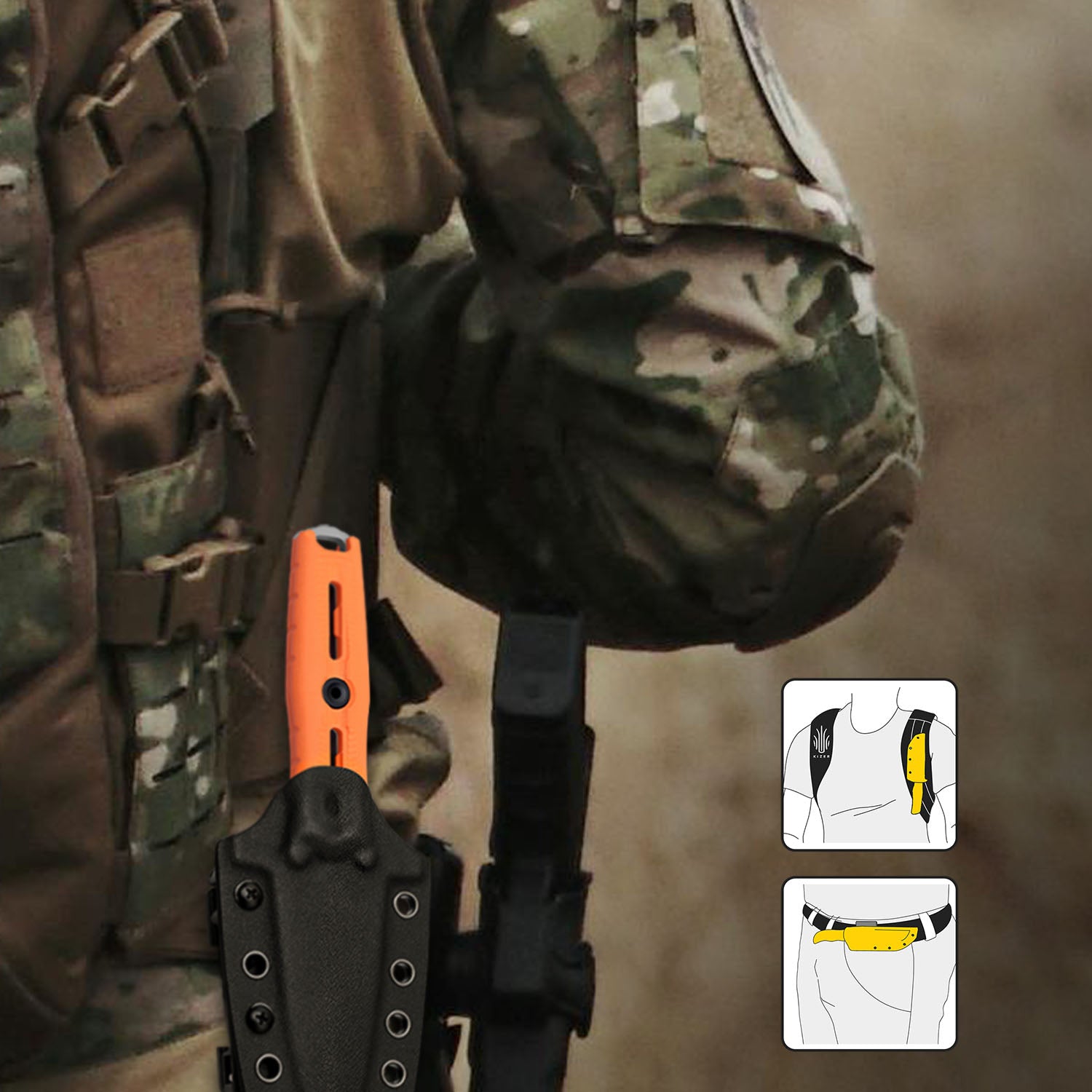 NORCROSS | Nitro-V | Orange G10 | ZX-FB01A7 | Exclusive - Double Edged | KIZERX®