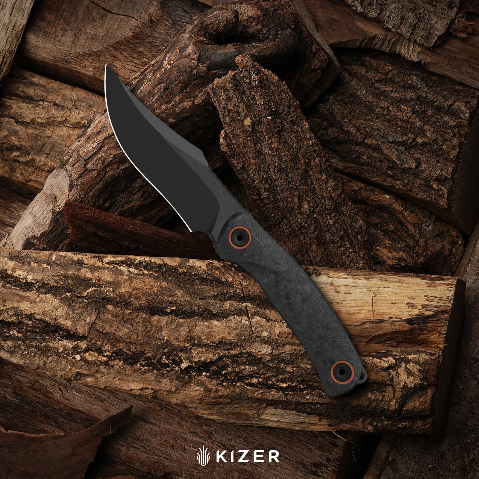 Pioneer Fix | M390 | Flat Brushed & Matte DLC Ultra | Carbon Fiber & G10 | KizerX® FB03A1