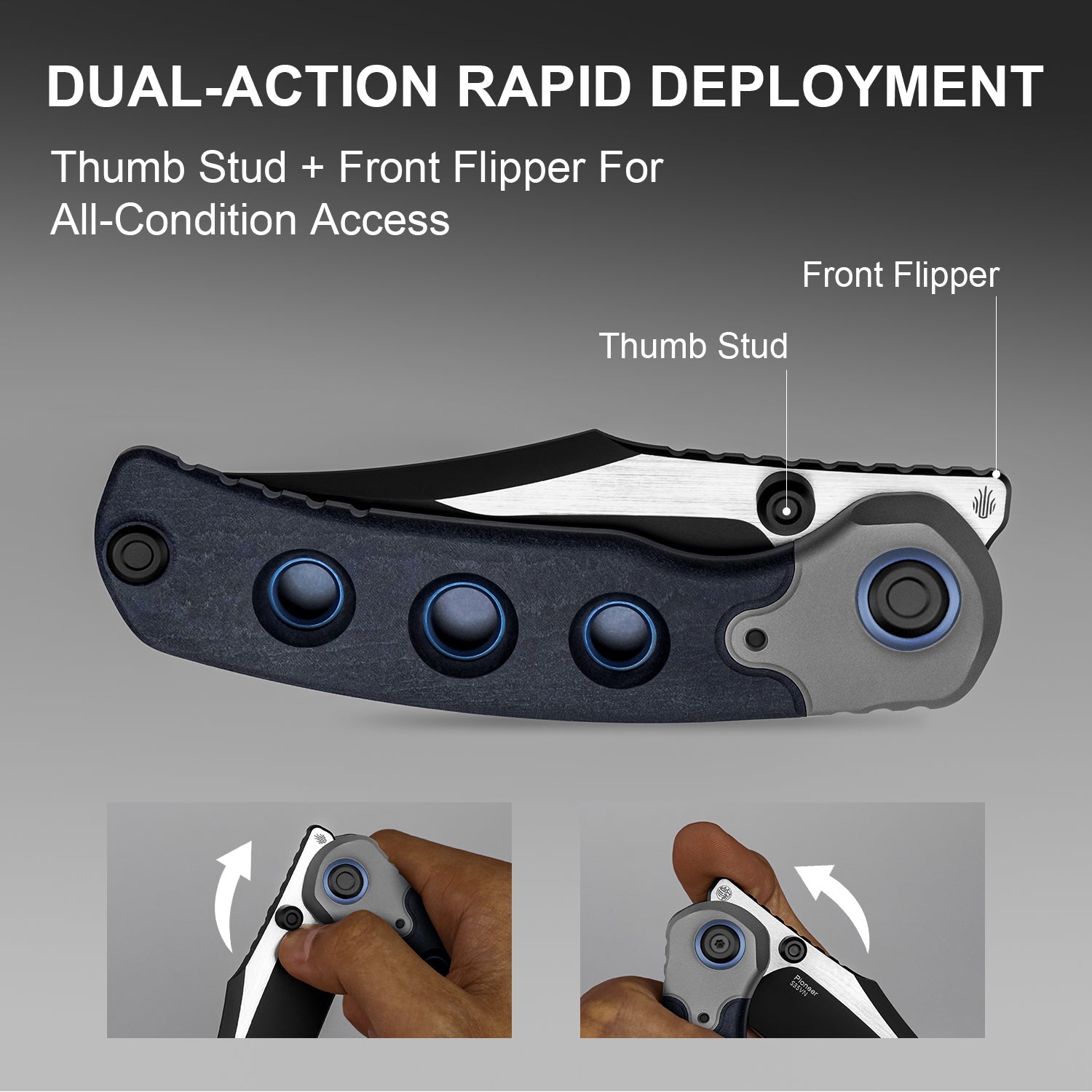 PIONEER | S35VN | Blue Canyon & Titanium | ZX-FK03A2 | KIZERX®