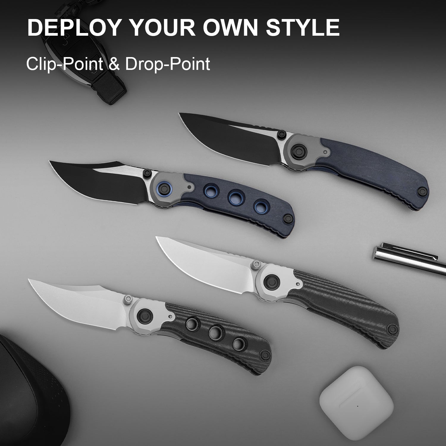 PIONEER | S35VN | Blue Canyon & Titanium | ZX-FK03A2 | KIZERX®