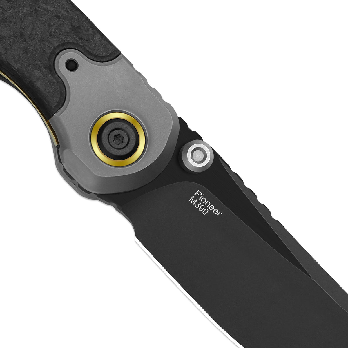 PIONEER | M390 | Titanium & Marble Carbon Fiber | KizerV™ FK03A7