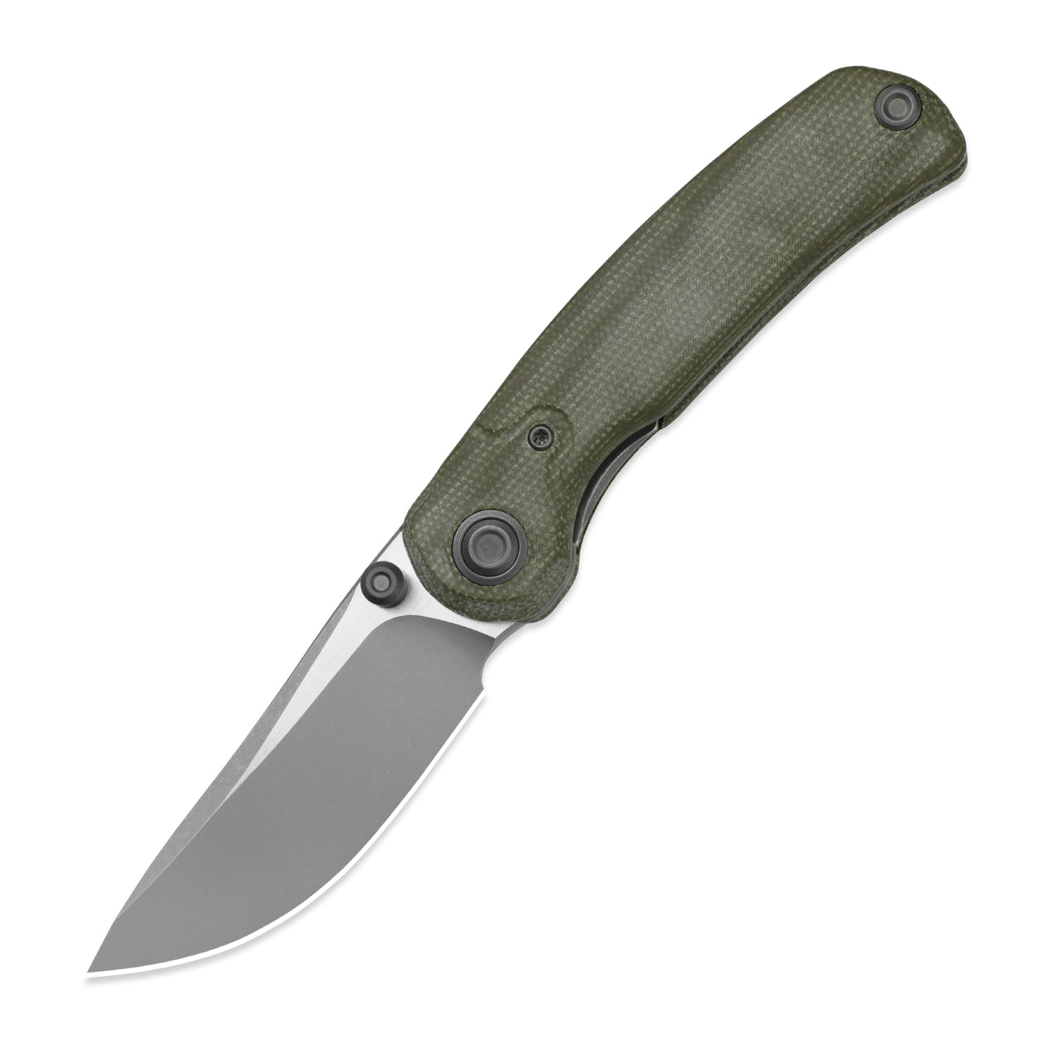PIONEER | 14C28N | Micarta | Gray PVD Coating & Stonewashed & Flat Brushed | KizerV™ FK03M4