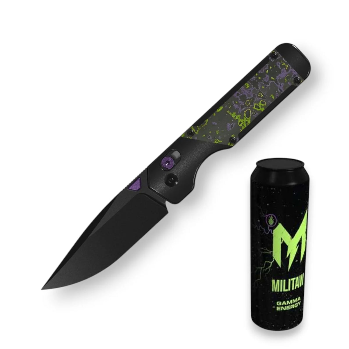 k*u様 【新品】neru design kozara BRUNT LILY t Kizer Militaw Blade City Exclusive Folding Knife – S45VN DLC Blade, Hu