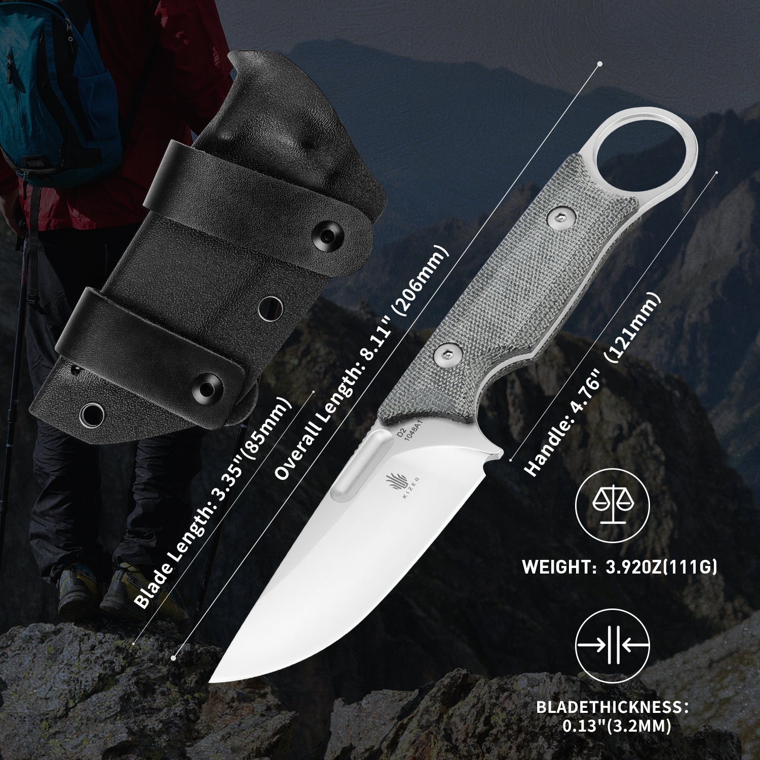 Cabox | D2 | Micarta | 1048A1