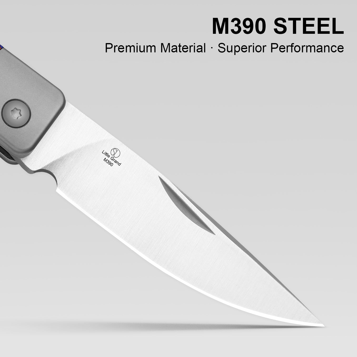Little Grand 2.5 inch M390 Titanium & Titanium Damascus Ki2670A3-Kizer