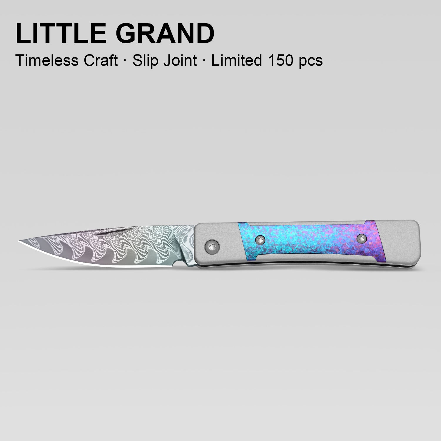 Little Grand | Damascus | Aluminum & Crystallized Titanium | KizerB™ 2670A4 | Limited