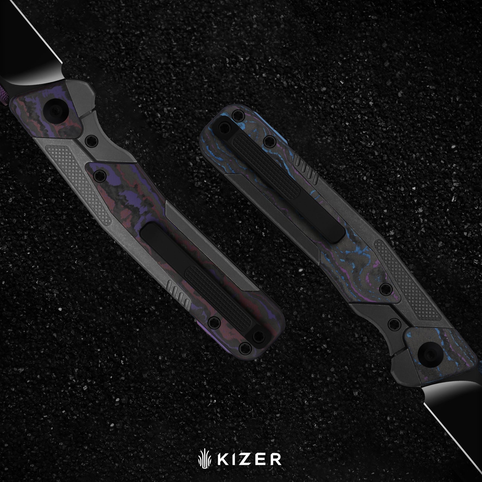 Sable Chief | K390 | Polished DLC Ultra | Titanium & CamoCarbon Damtanium | KizerB™ 3745A1