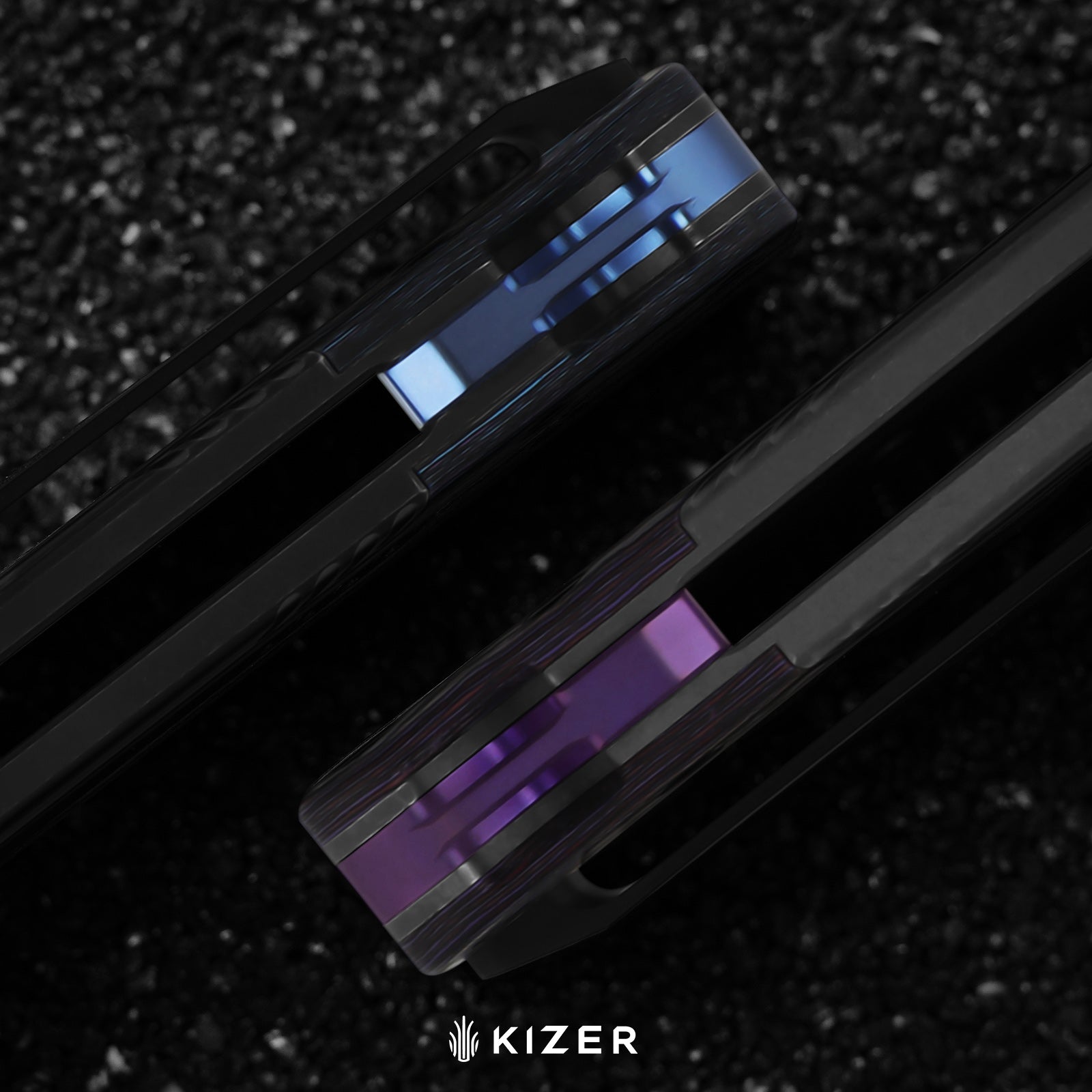 Sable Chief | K390 | Polished DLC Ultra | Titanium & CamoCarbon Damtanium | KizerB™ 3745A1