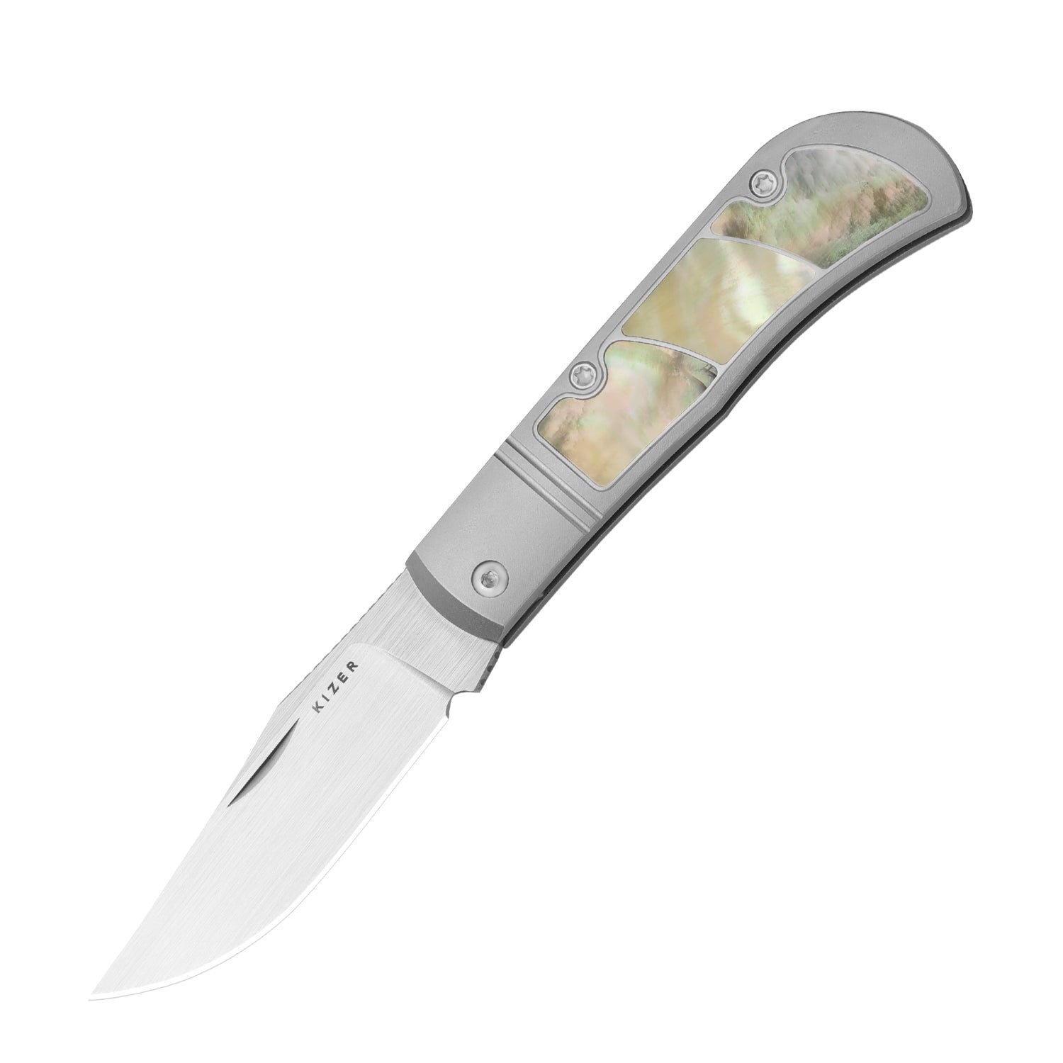 Trestle 2.9 inch S45VN Titanium & Mother of Pearl Ki3761A3-Kizer