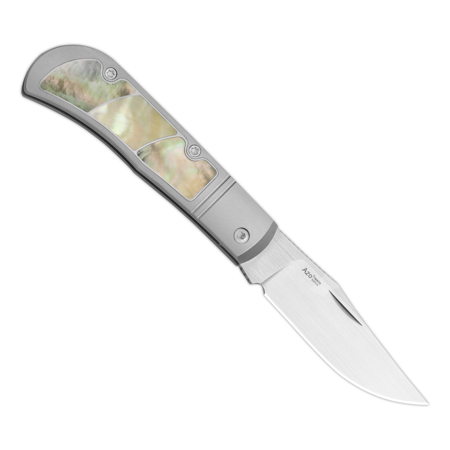 Trestle 2.9 inch S45VN Titanium & Mother of Pearl Ki3761A3-Kizer