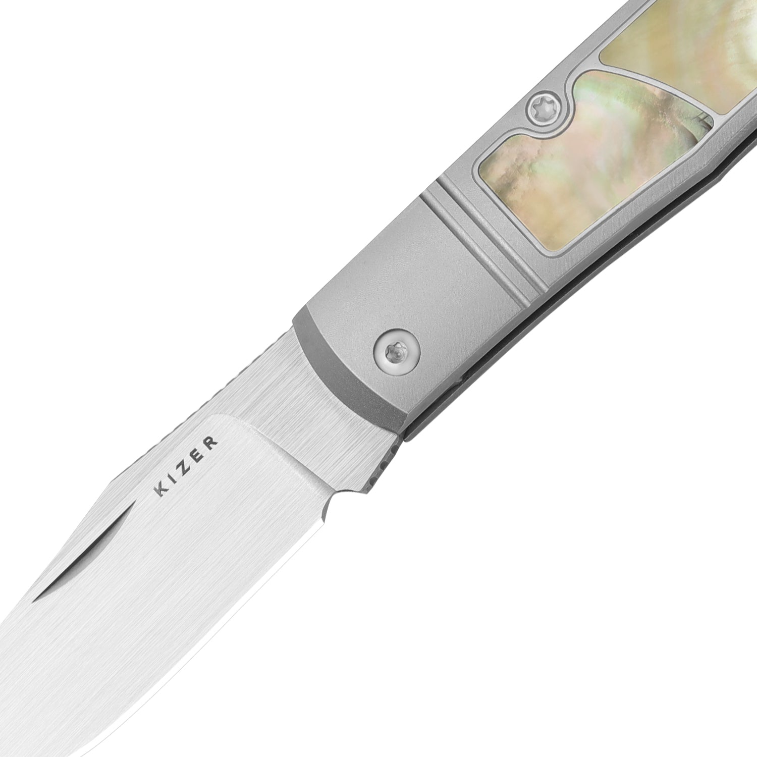 Trestle 2.9 inch S45VN Titanium & Mother of Pearl Ki3761A3-Kizer