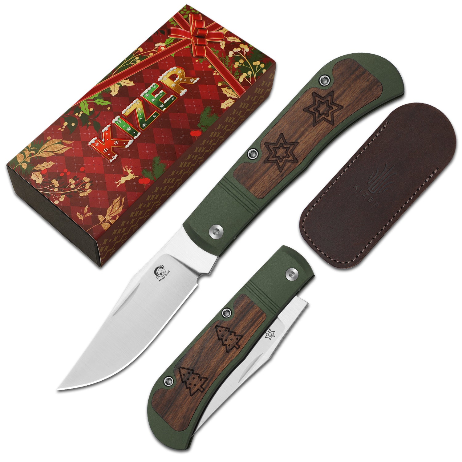 Christmas Trestle 2.9 inch S45VN Aluminum & Mkuruti Wood Ki3761MC1