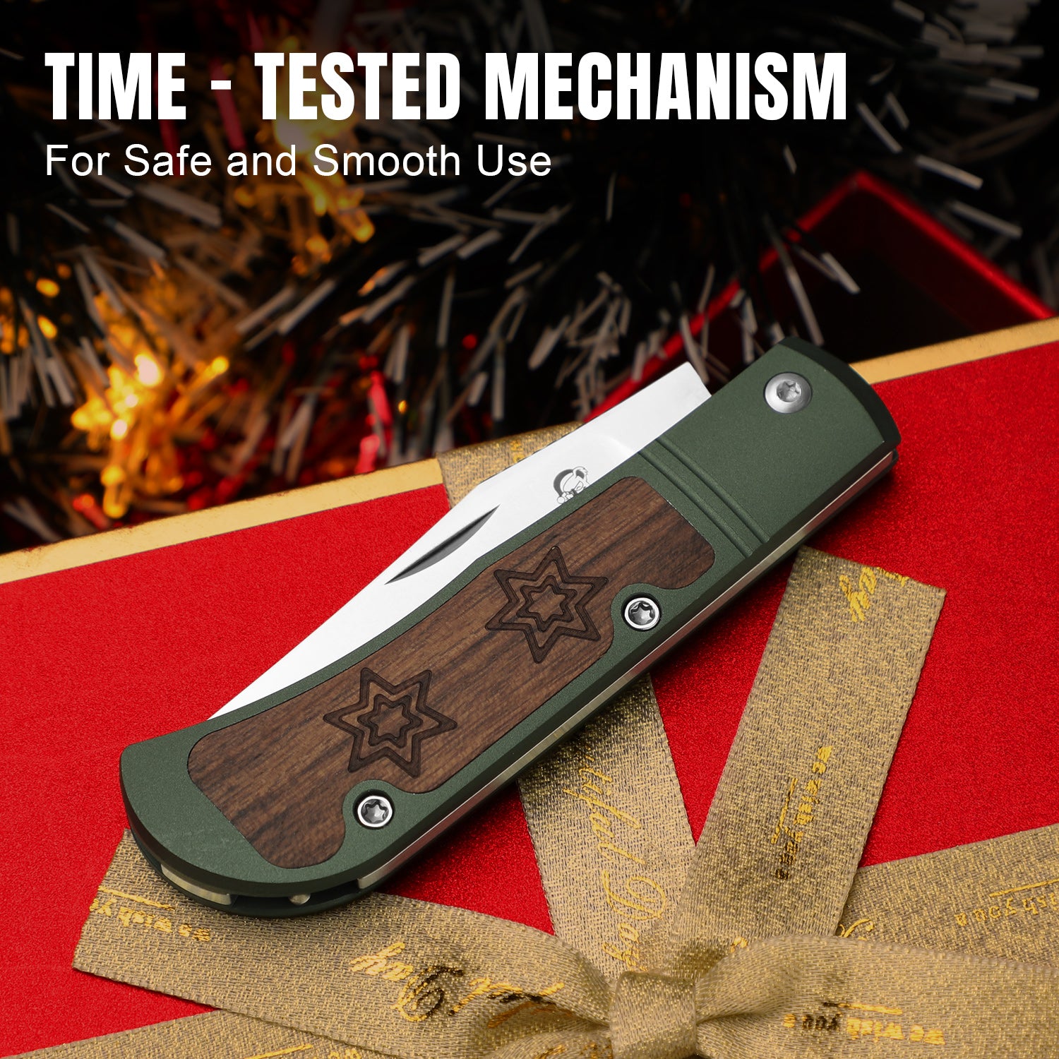 Christmas Trestle 2.9 inch S45VN Aluminum & Mkuruti Wood Ki3761MC1